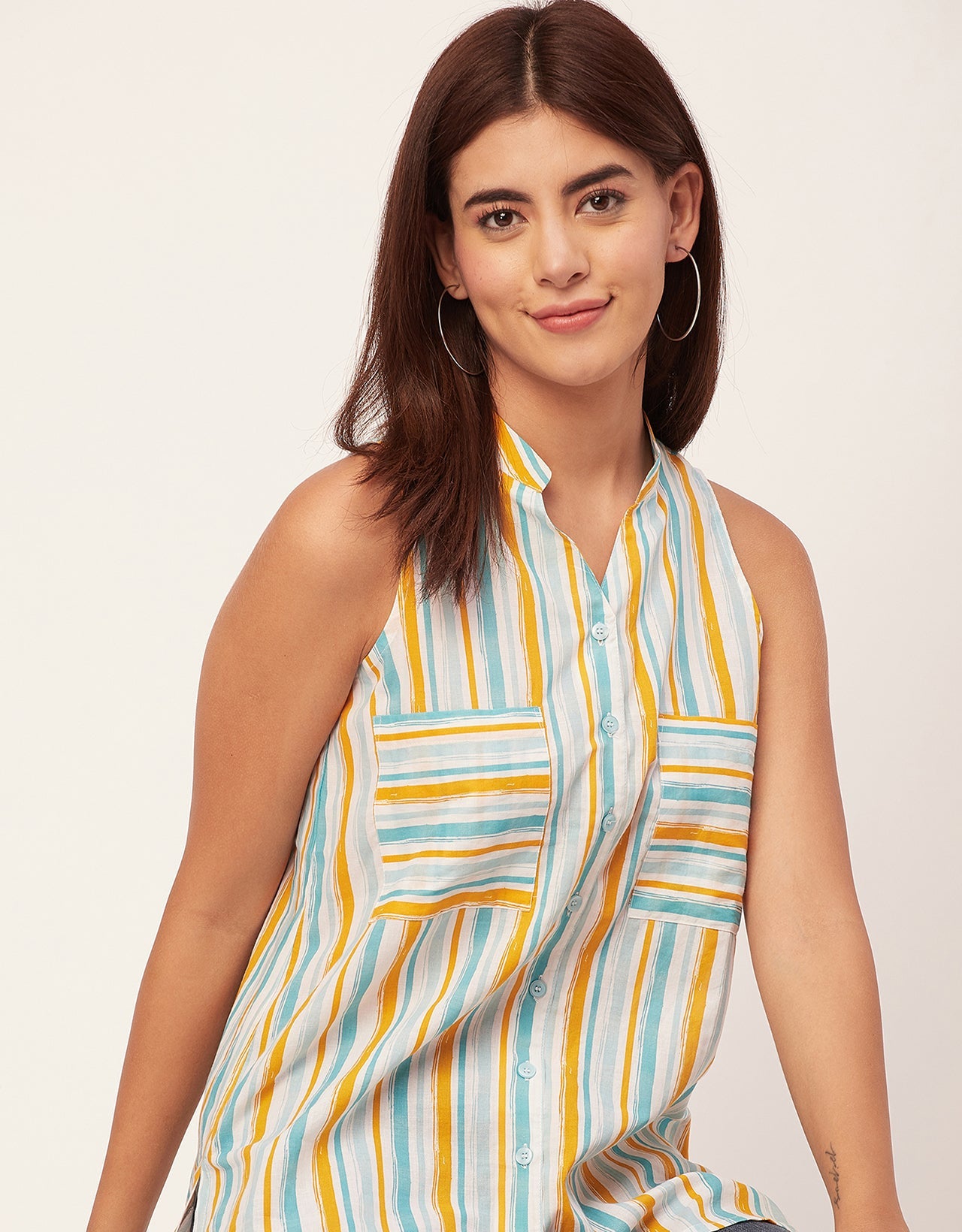 Chic Cotton Sleeveless High-Low Top - Summer Blouse