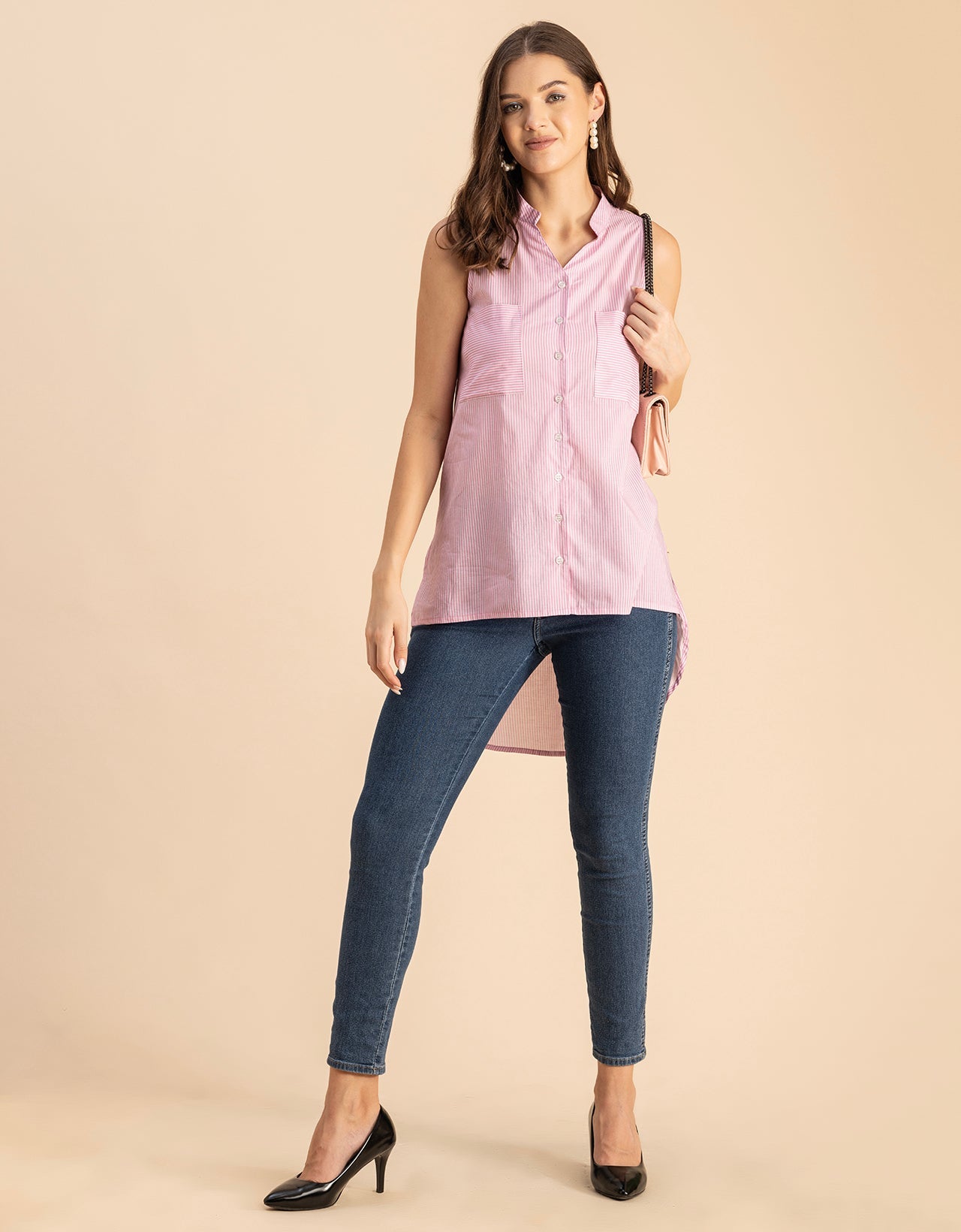 Chic Cotton Sleeveless High-Low Top - Summer Blouse