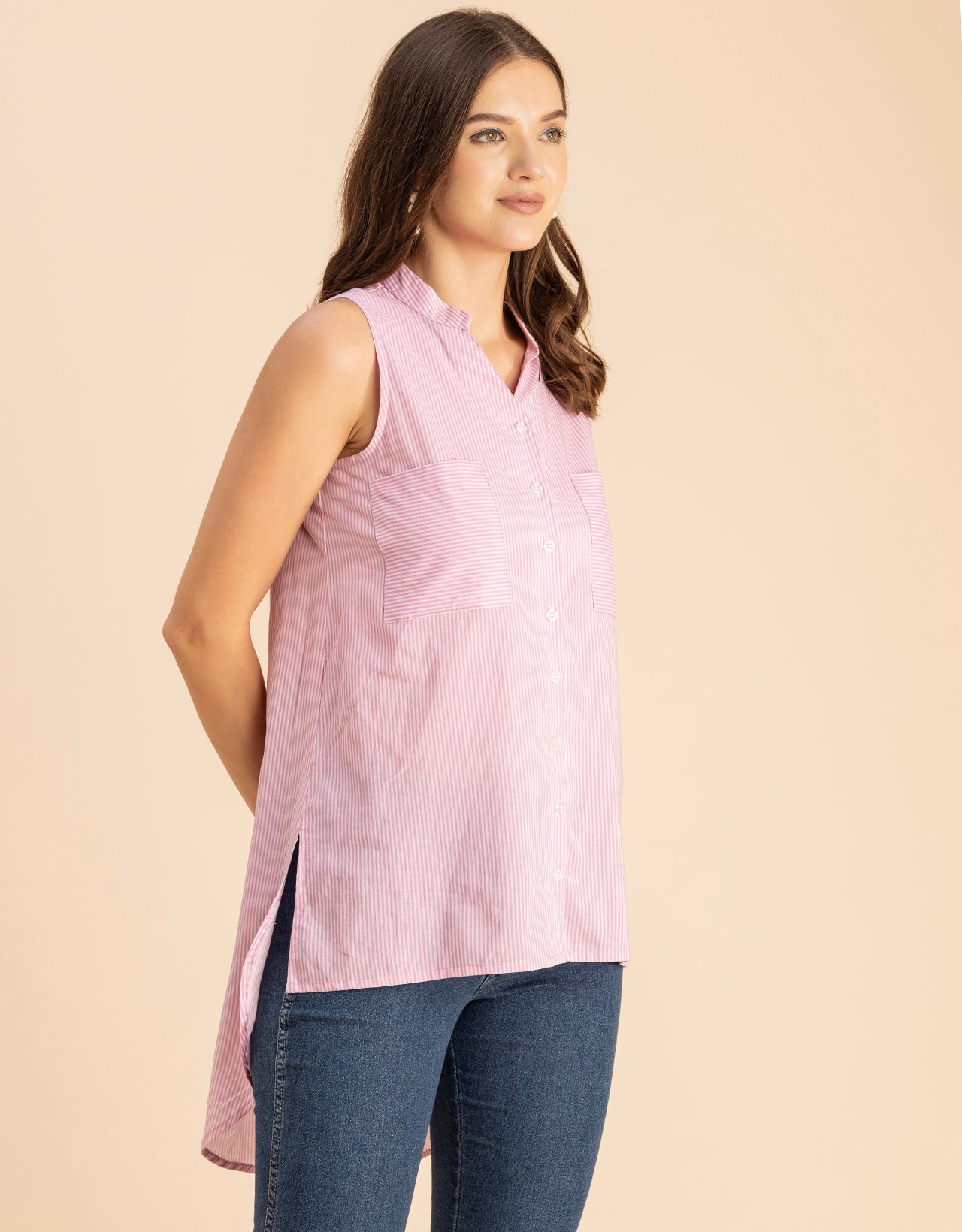 Chic Cotton Sleeveless High-Low Top - Summer Blouse
