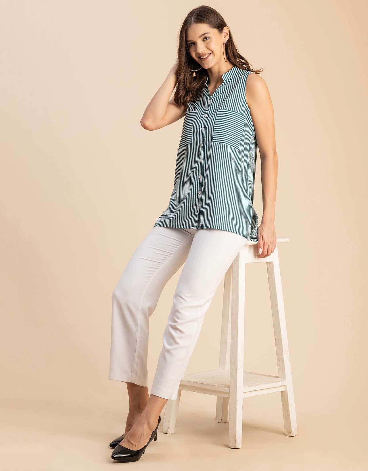 Chic Cotton Sleeveless High-Low Top - Summer Blouse