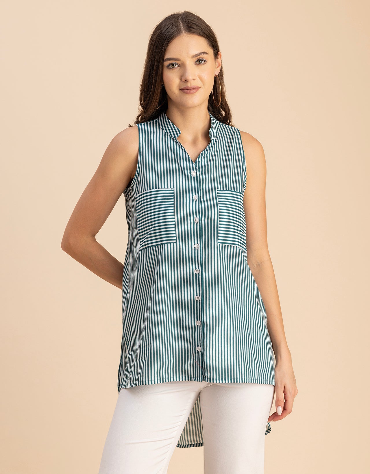 Chic Cotton Sleeveless High-Low Top - Summer Blouse