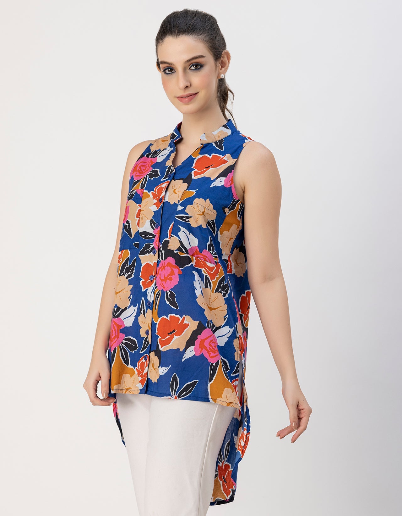 Chic Cotton Sleeveless High-Low Top - Summer Blouse