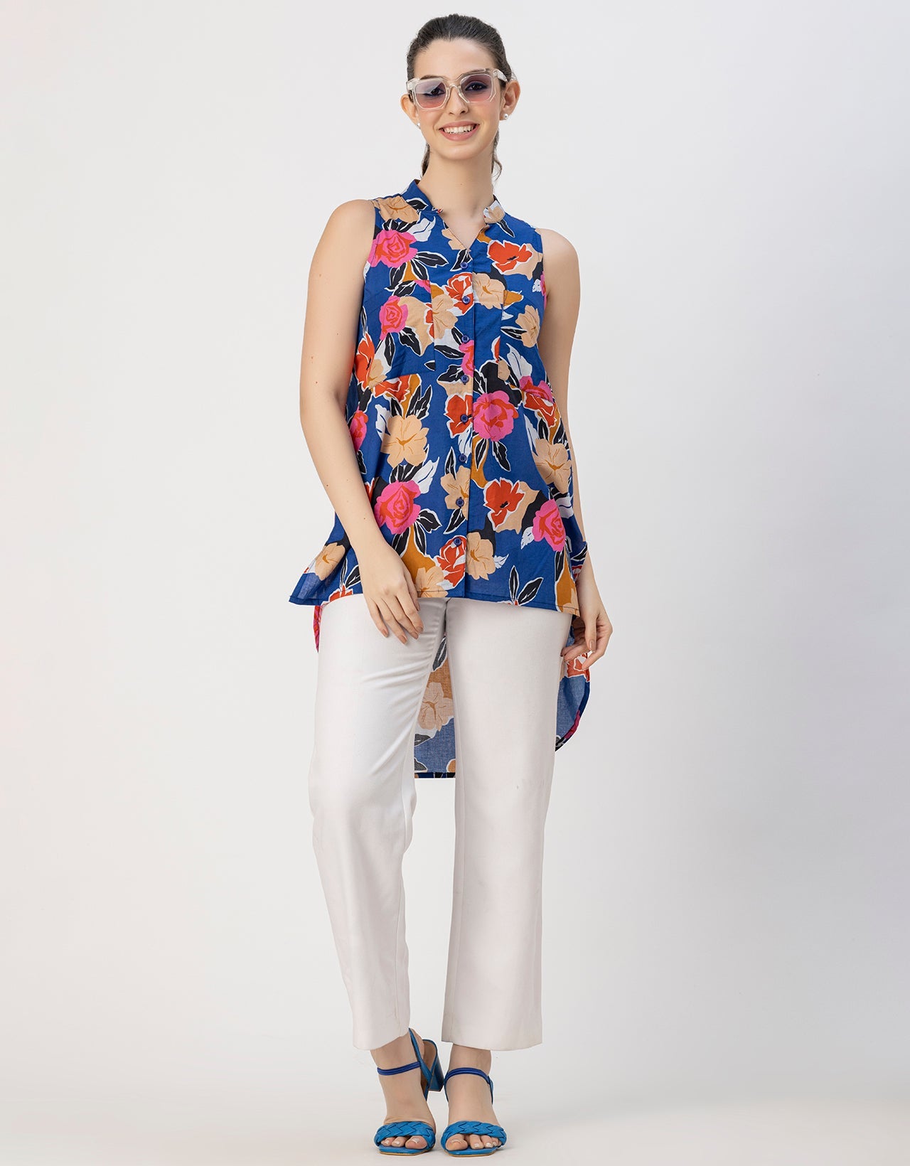 Chic Cotton Sleeveless High-Low Top - Summer Blouse