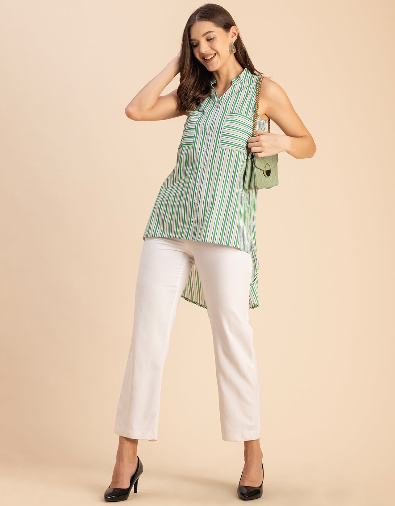 Chic Cotton Sleeveless High-Low Top - Summer Blouse