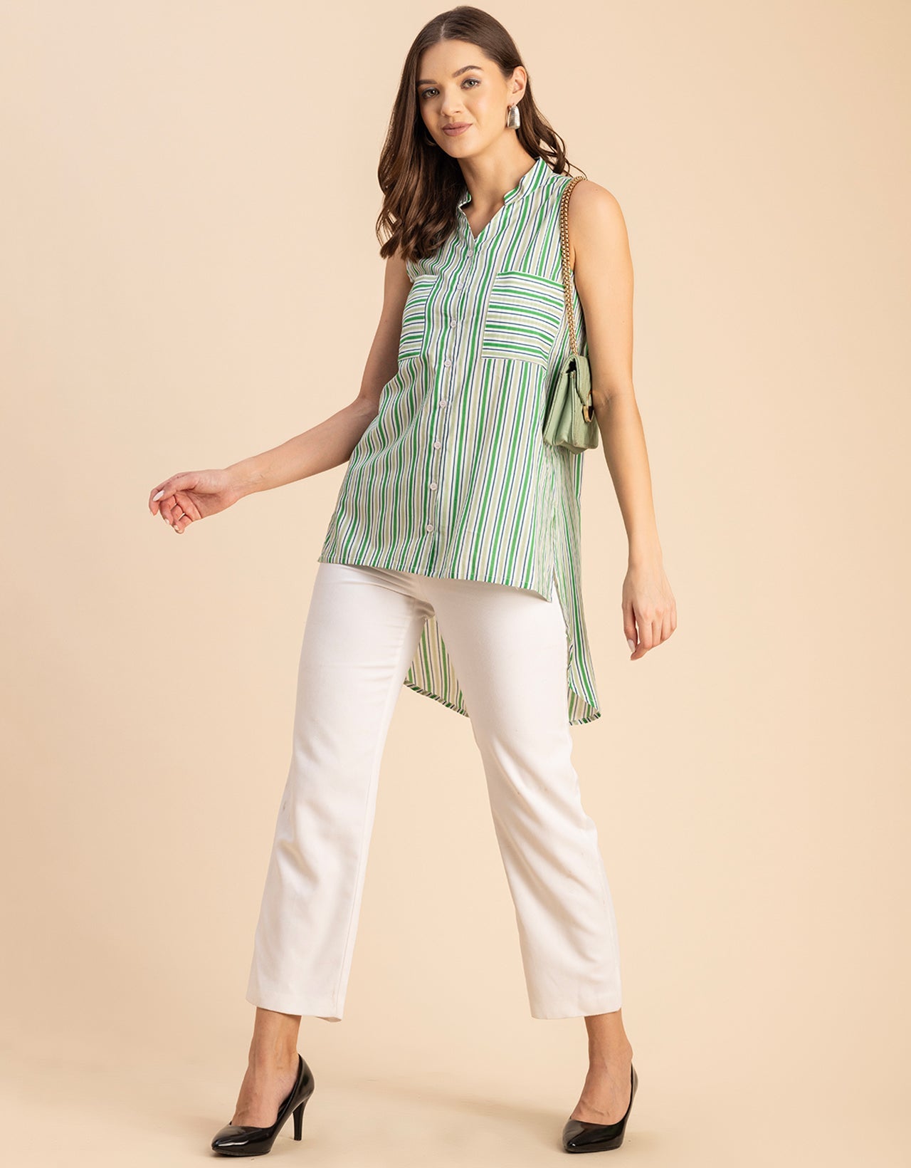 Chic Cotton Sleeveless High-Low Top - Summer Blouse