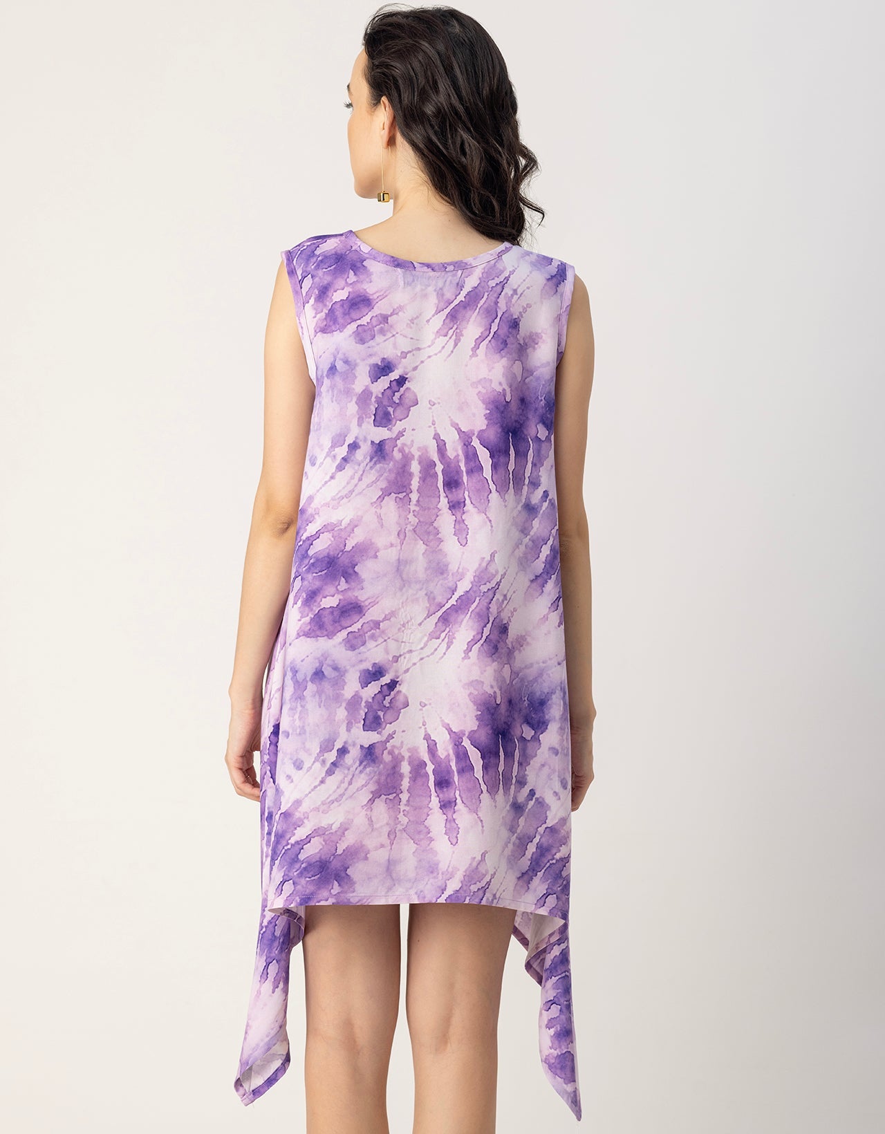 Round Neck Sleeveless Printed Rayon Top