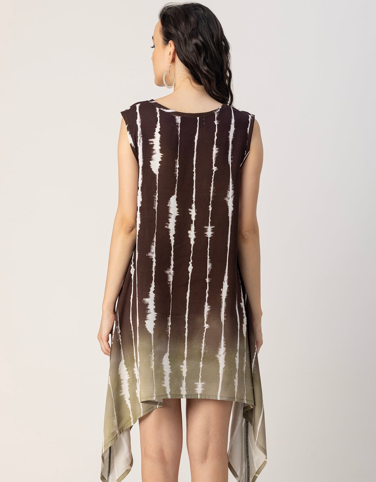 Round Neck Sleeveless Printed Rayon Top