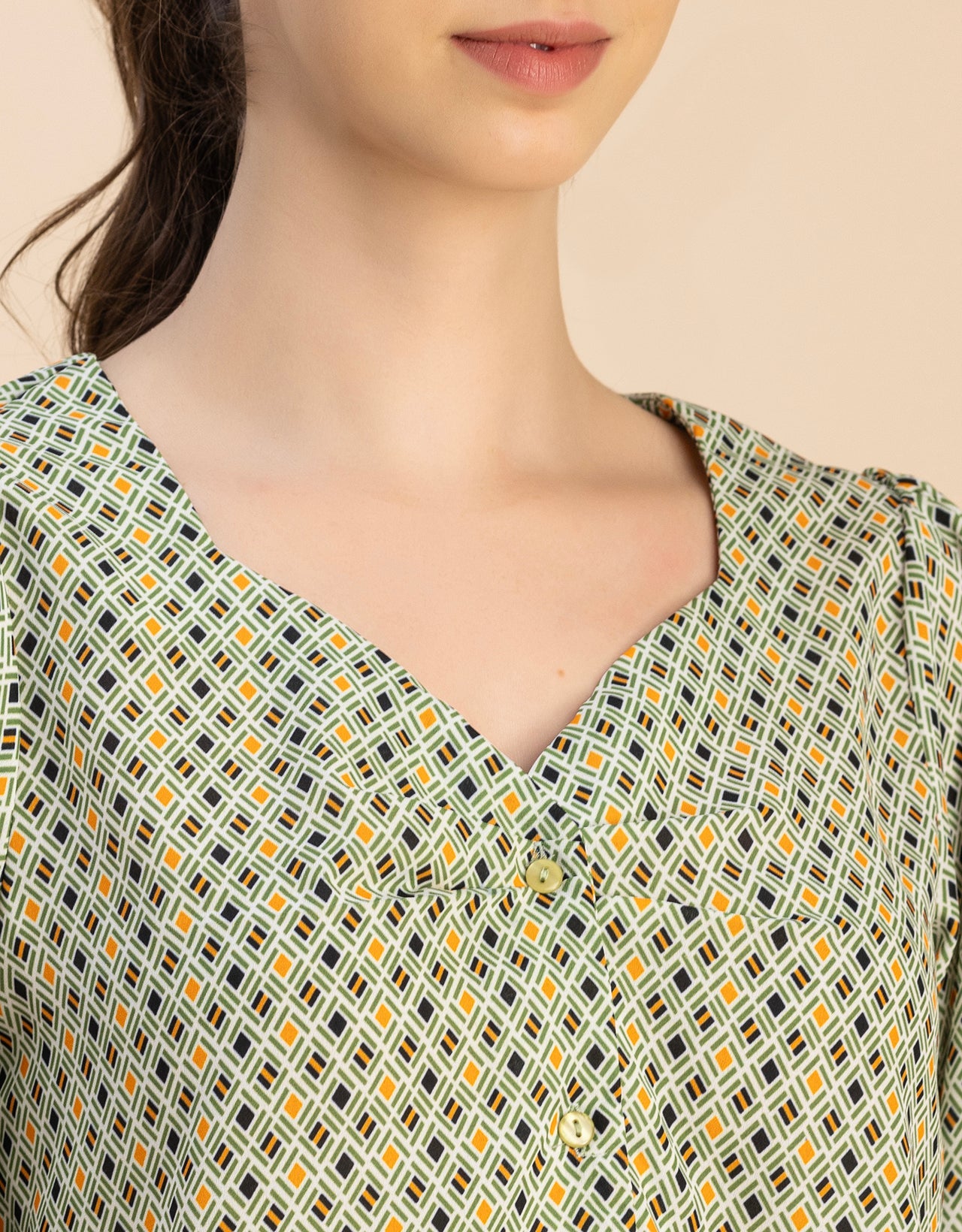 Elegant Printed Sweetheart Neck Georgette Top