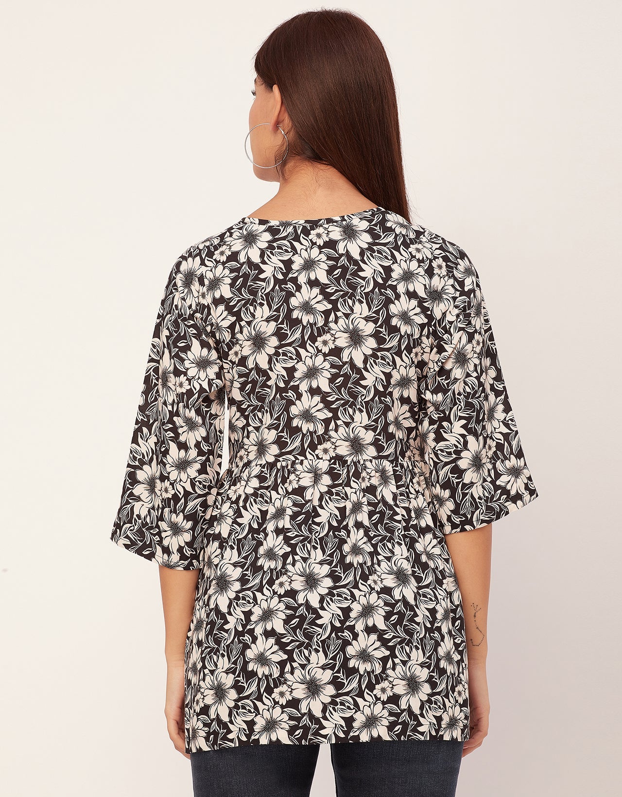quarter sleeves Rayon Fit & Flare Top