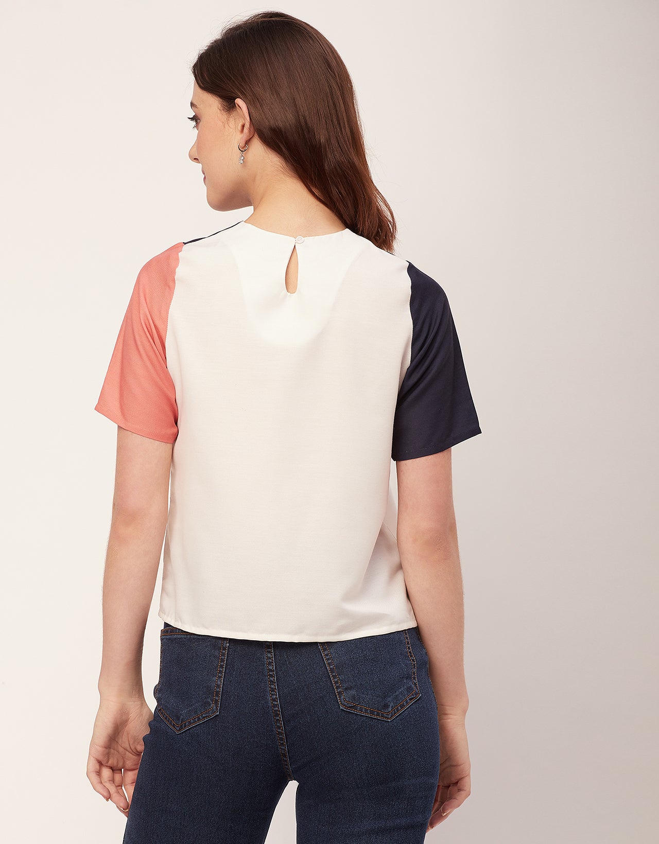 Short Sleeve Round Neck Regular Fit Solid Top