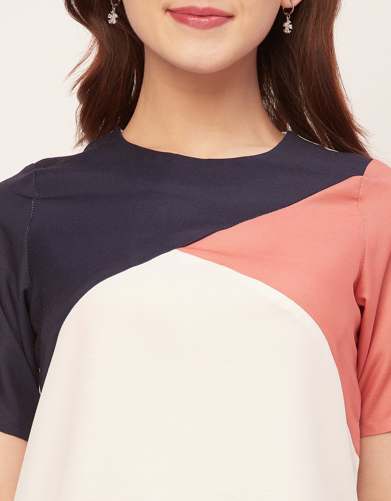 Short Sleeve Round Neck Regular Fit Solid Top