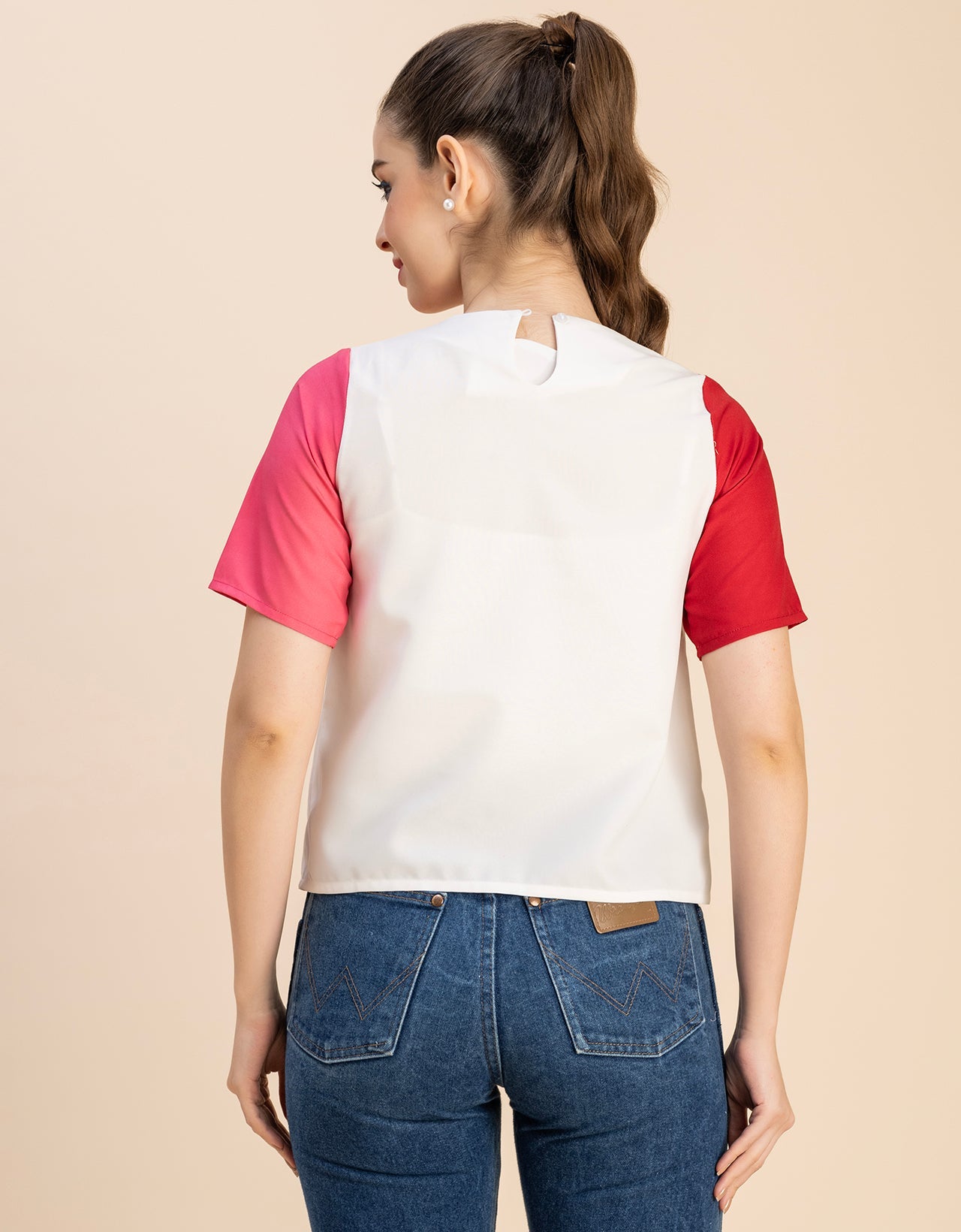 Short Sleeve Round Neck Regular Fit Solid Top