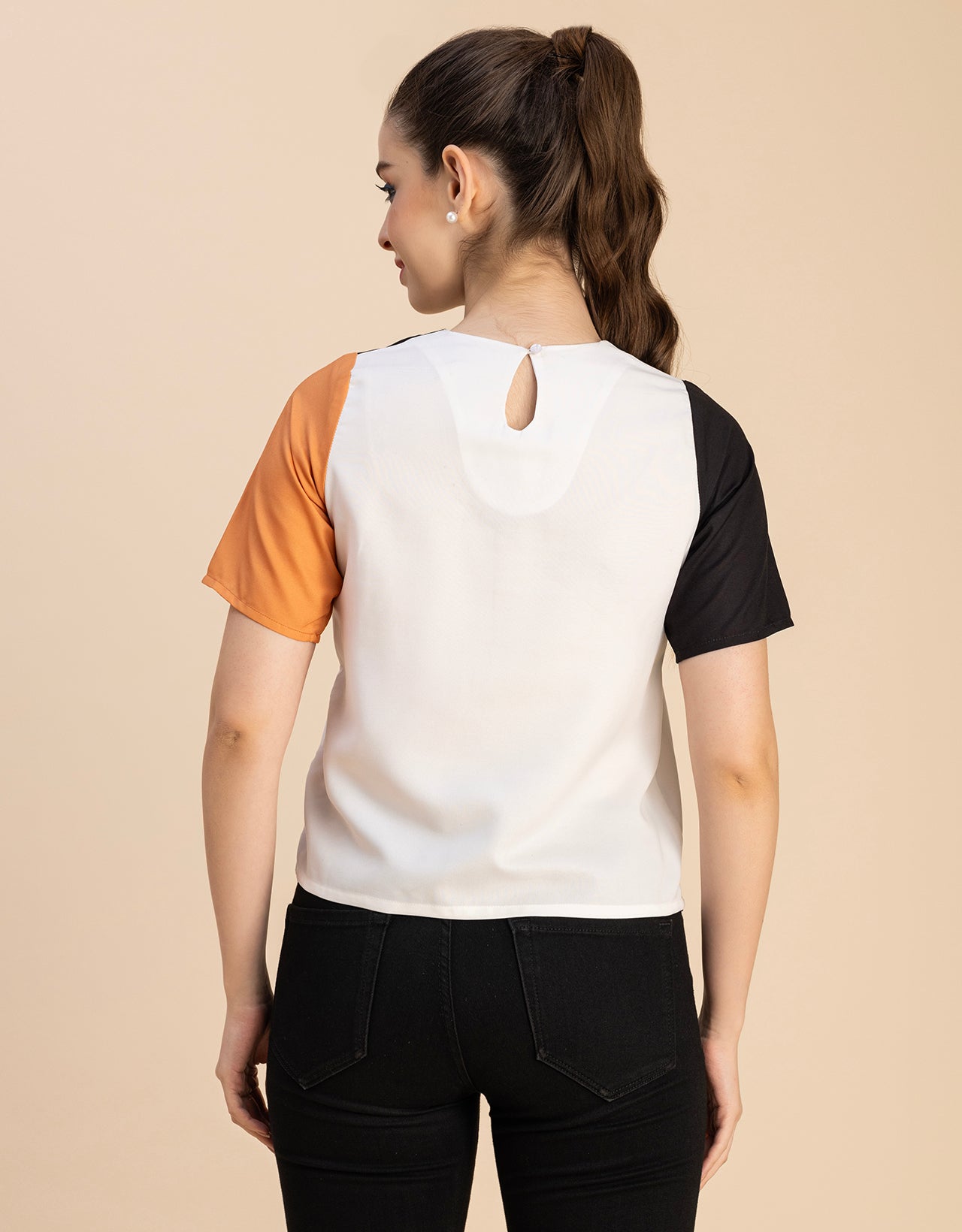 Short Sleeve Round Neck Regular Fit Solid Top