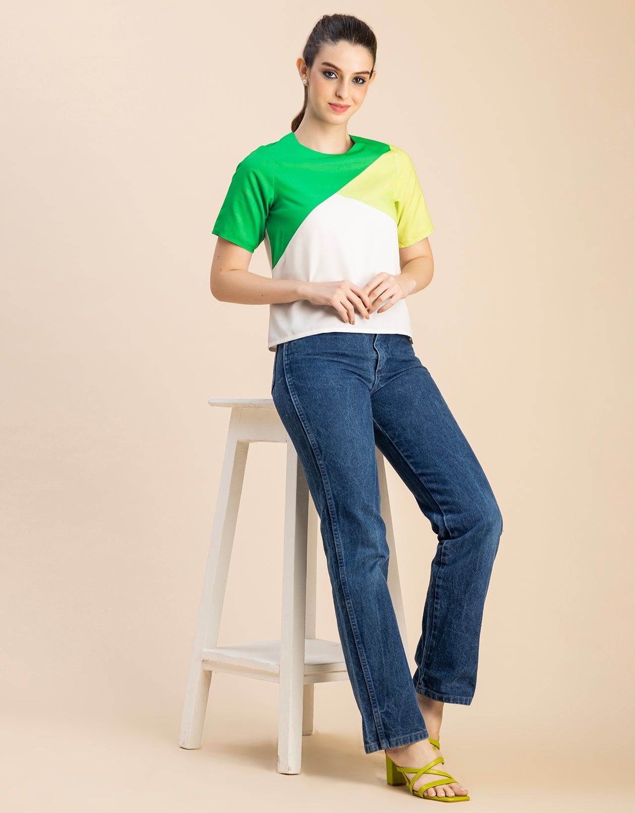 Short Sleeve Round Neck Regular Fit Solid Top
