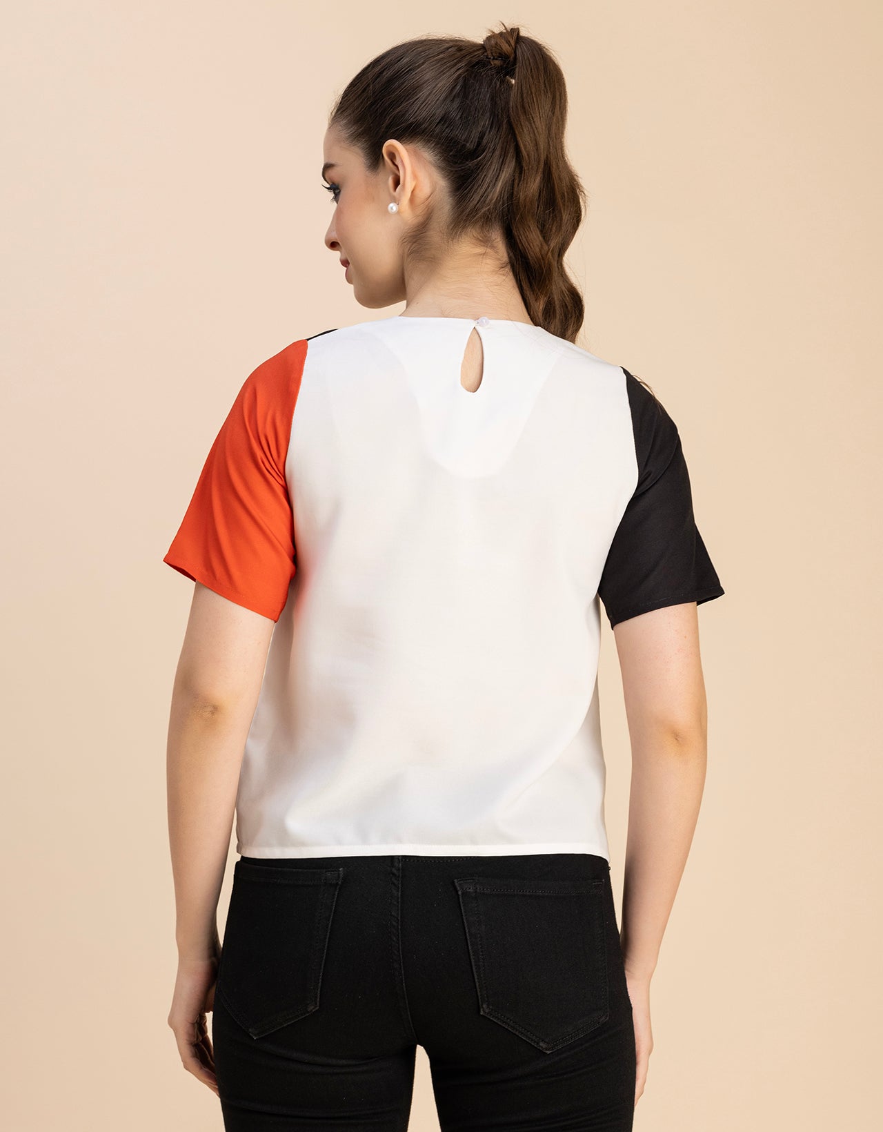 Short Sleeve Round Neck Regular Fit Solid Top