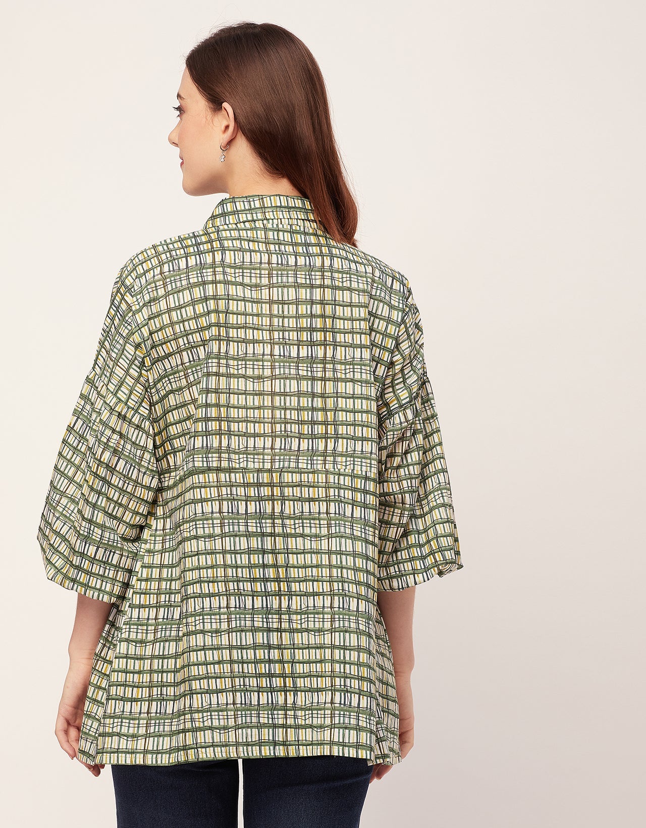 Printed Cotton Shirt Top -Relaxed Fit Top