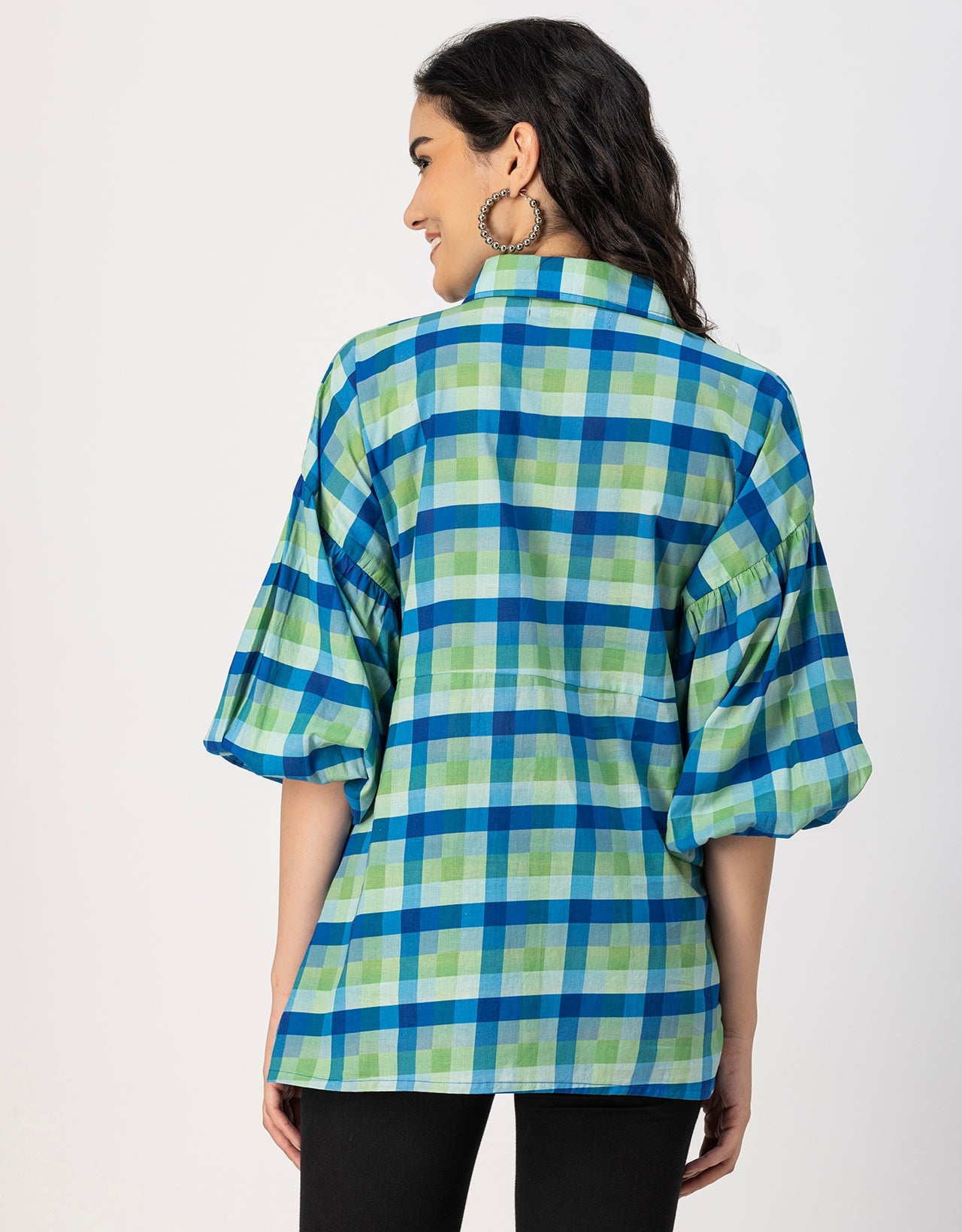 Printed Cotton Shirt Top -Relaxed Fit Top
