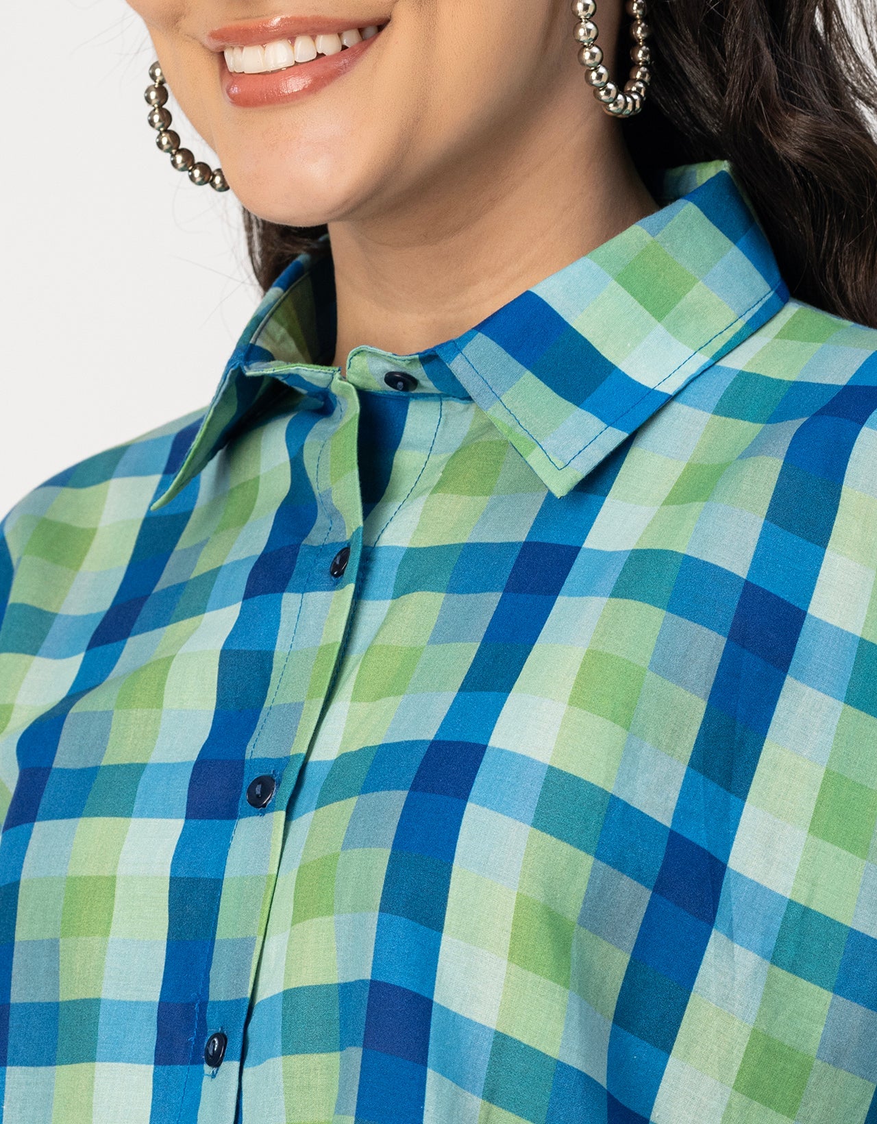 Printed Cotton Shirt Top -Relaxed Fit Top