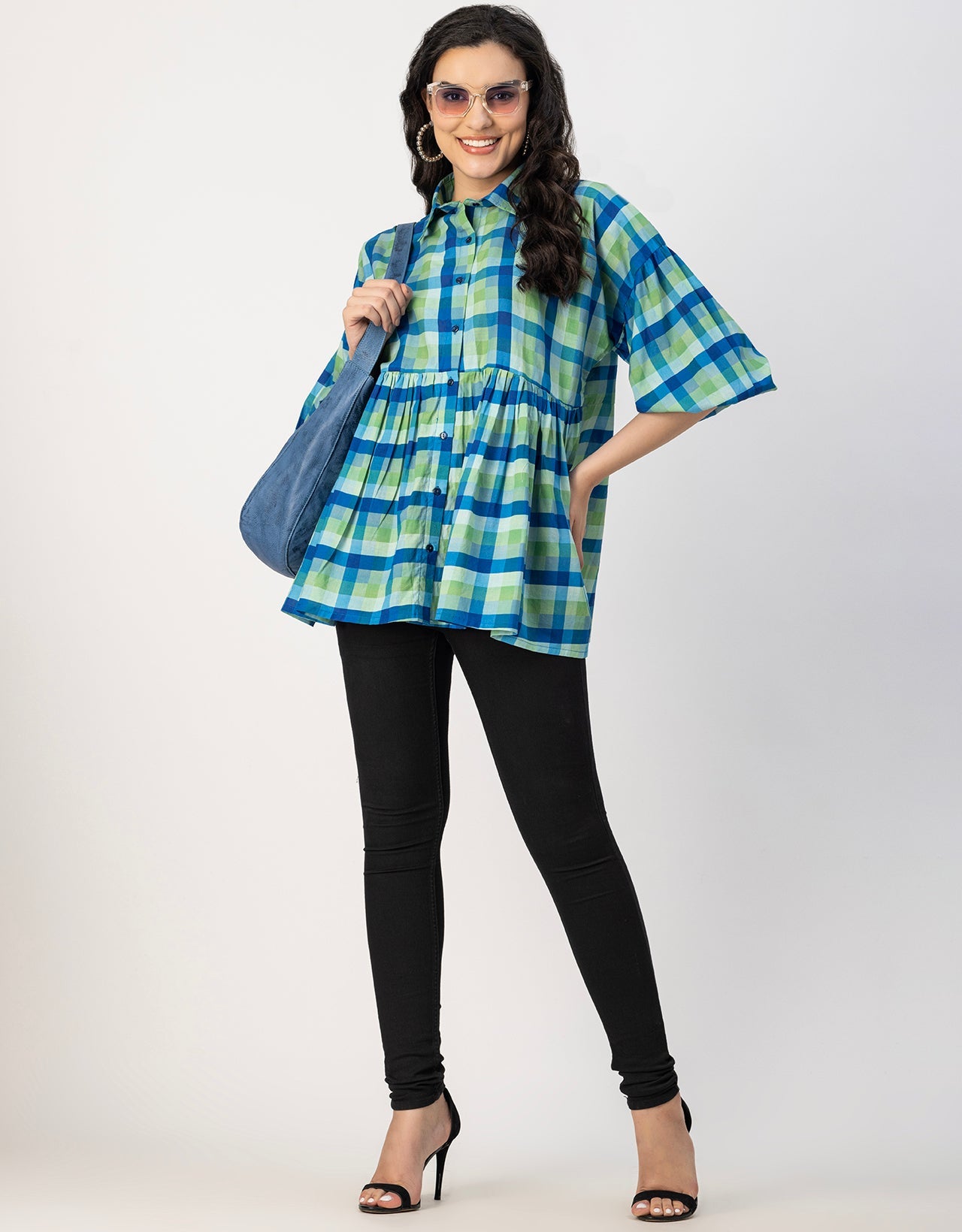Printed Cotton Shirt Top -Relaxed Fit Top