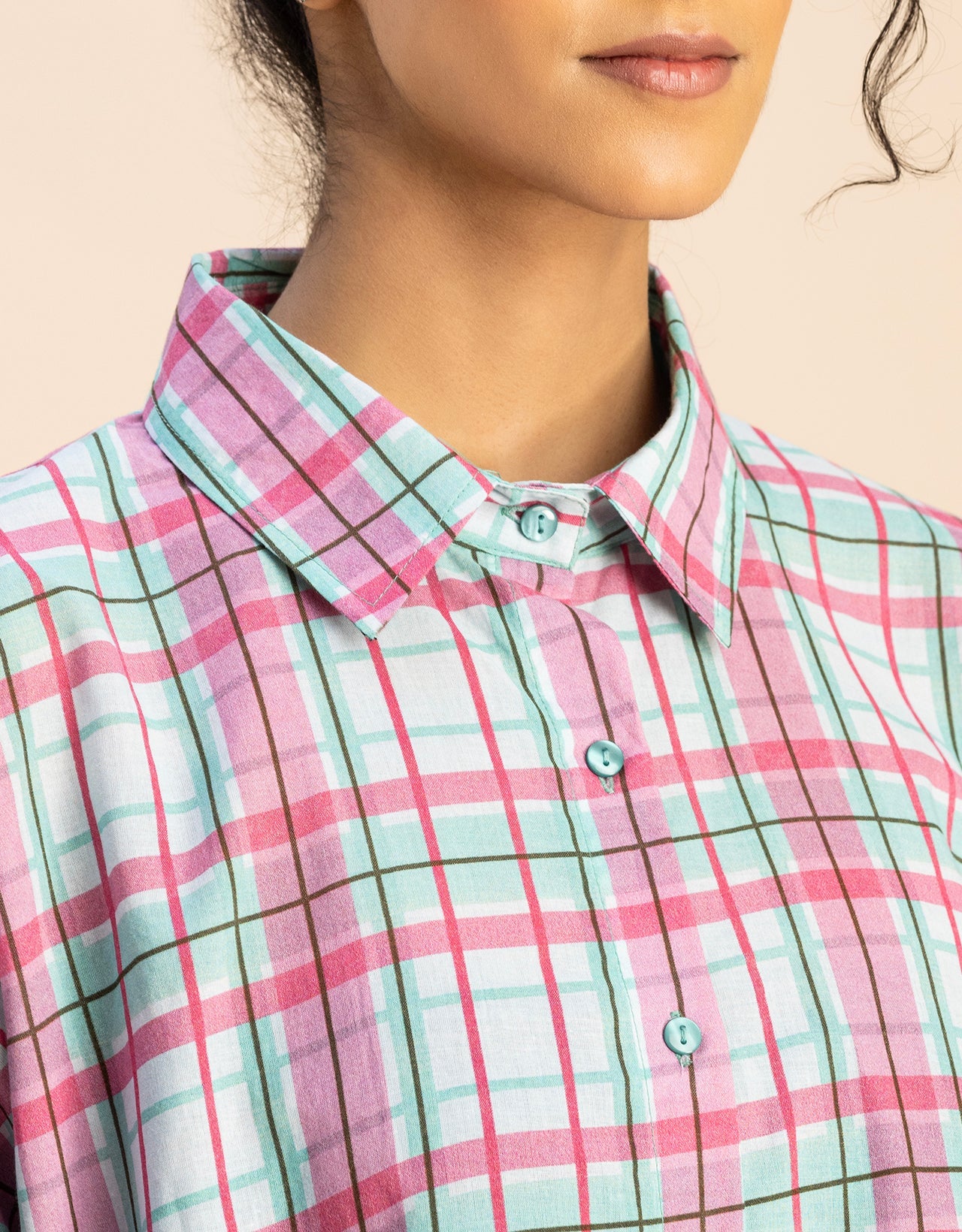 Printed Cotton Shirt Top -Relaxed Fit Top