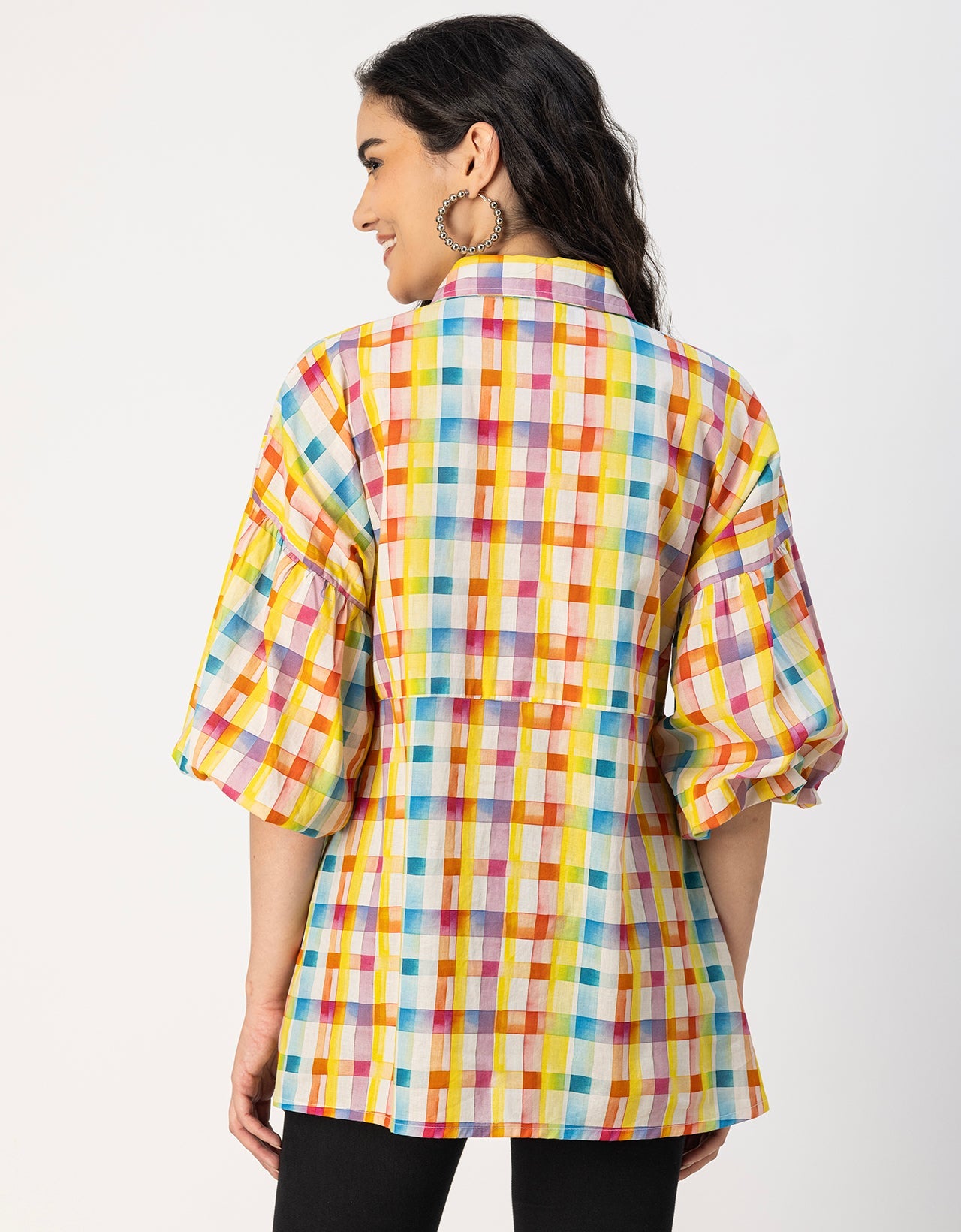 Printed Cotton Shirt Top -Relaxed Fit Top
