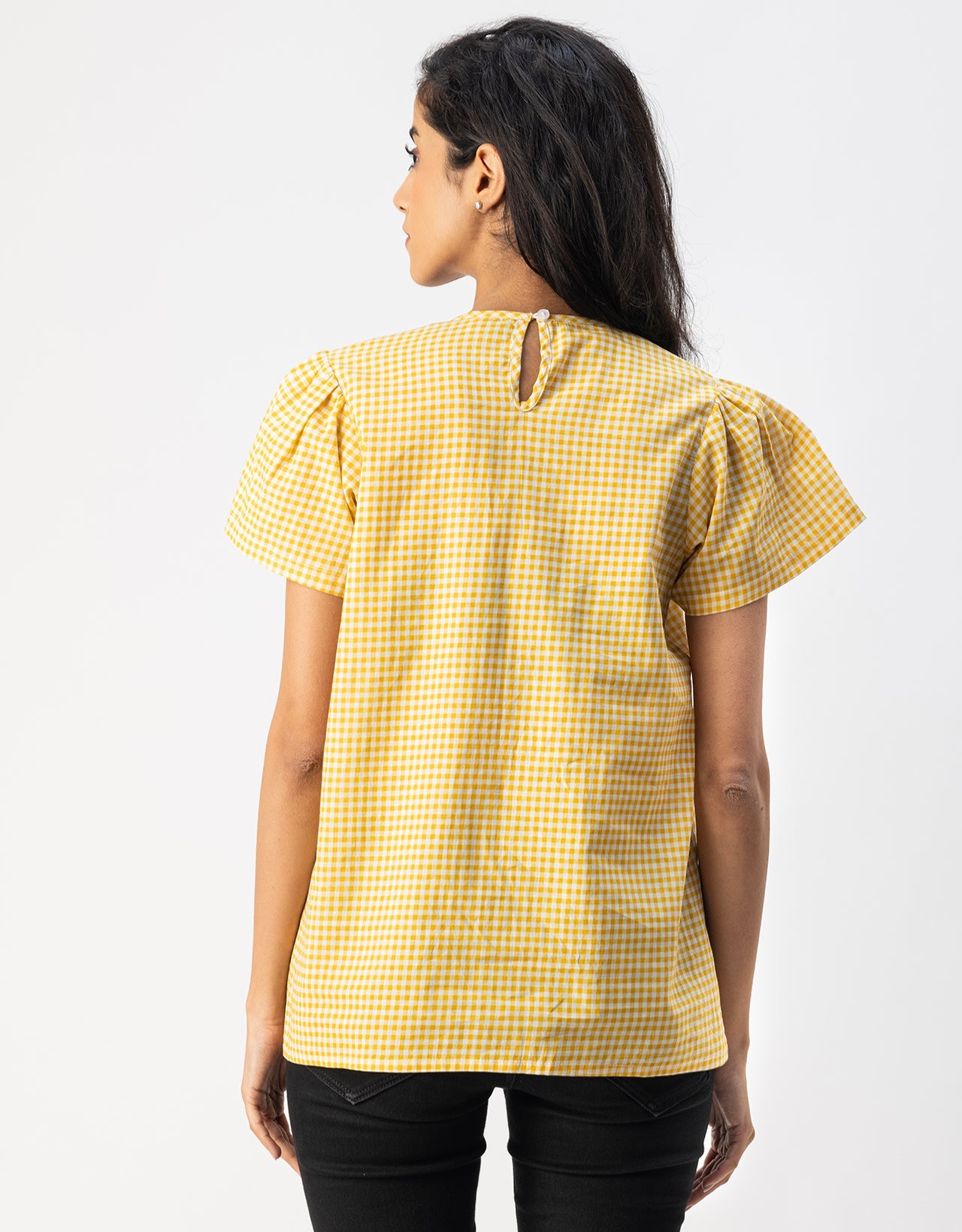 Printed Cotton Short Sleeve Round Neck Top
