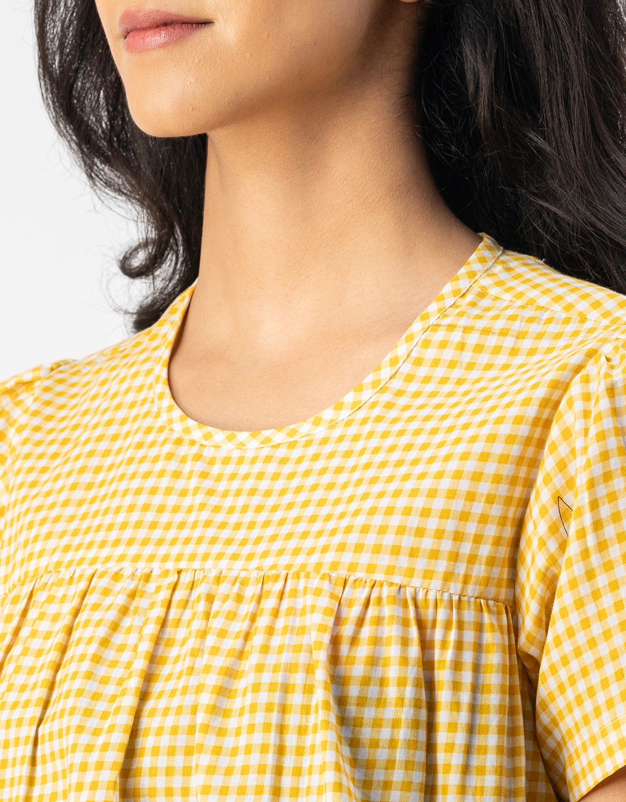 Printed Cotton Short Sleeve Round Neck Top