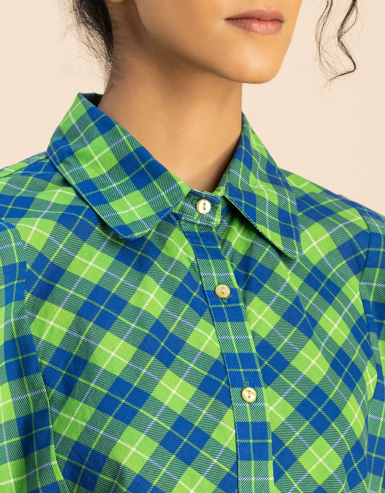 Printed Cotton Short Sleeve Peplum Top