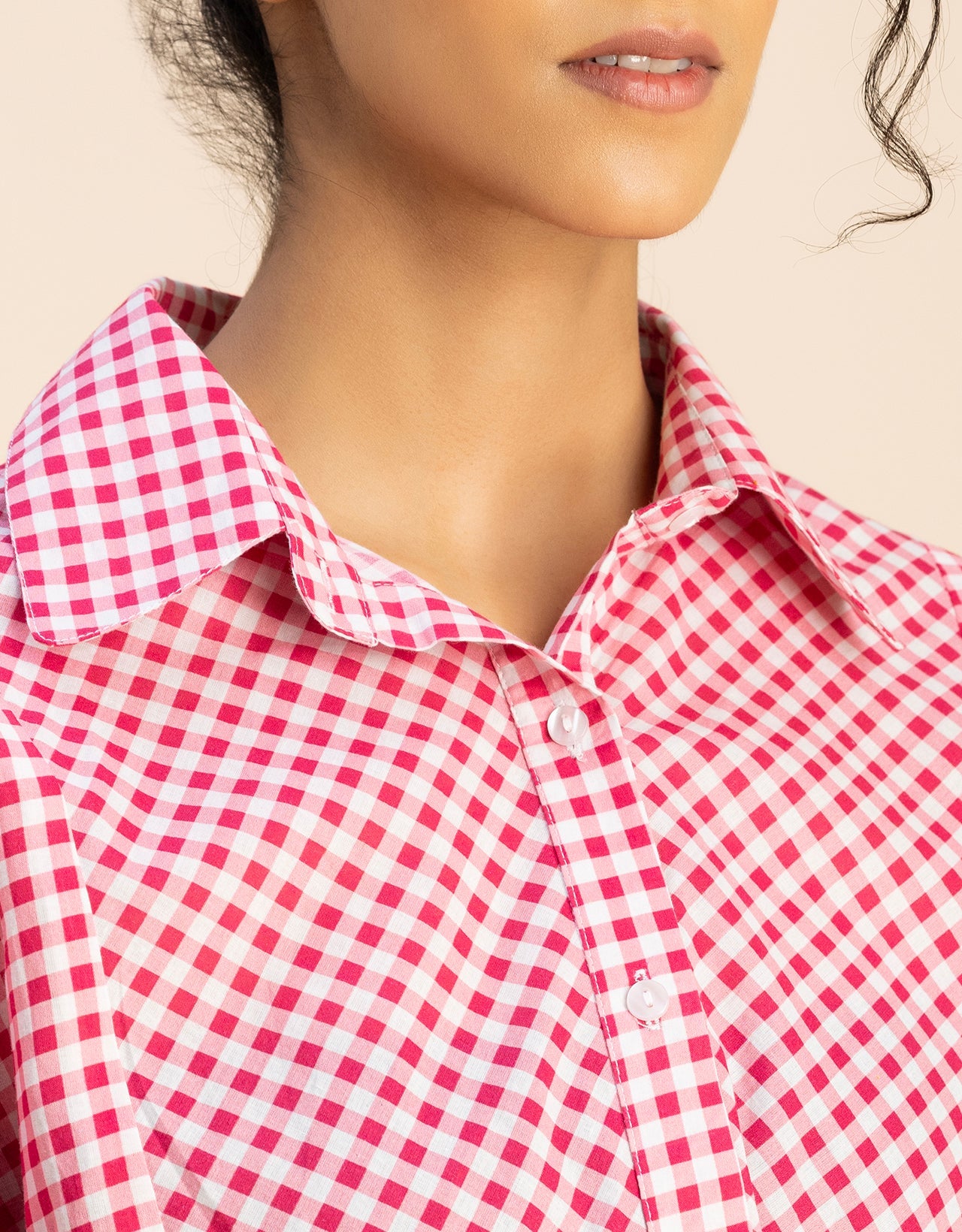 Printed Cotton Short Sleeve Peplum Top