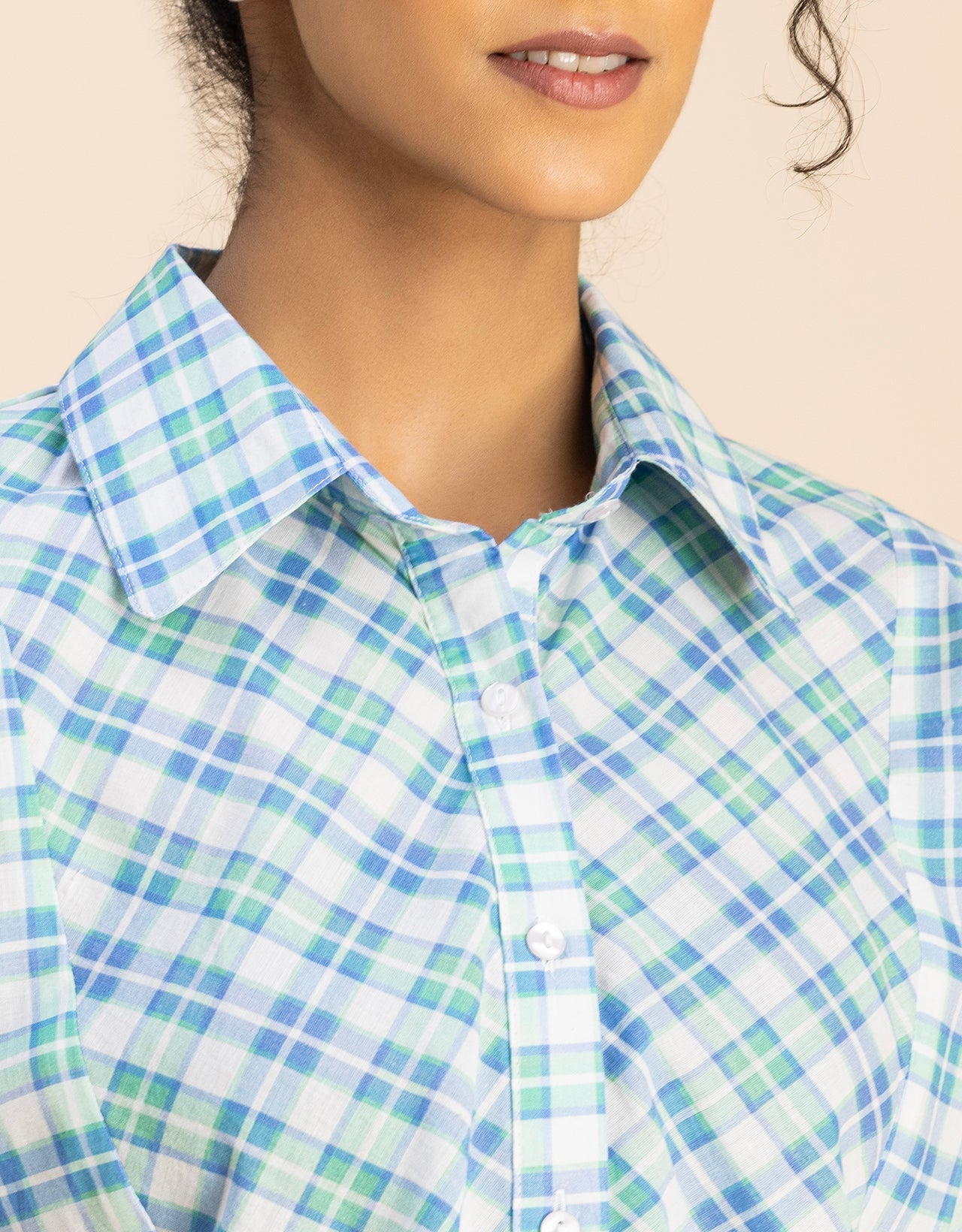 Printed Cotton Short Sleeve Peplum Top