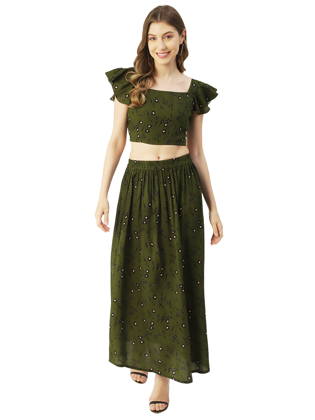 Summer Coord Set, Viscose 2 Pcs Crop