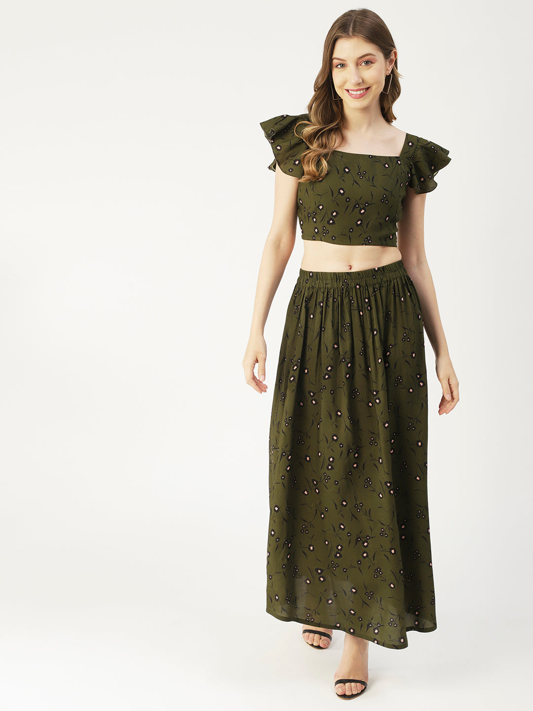 Summer Coord Set, Viscose 2 Pcs Crop