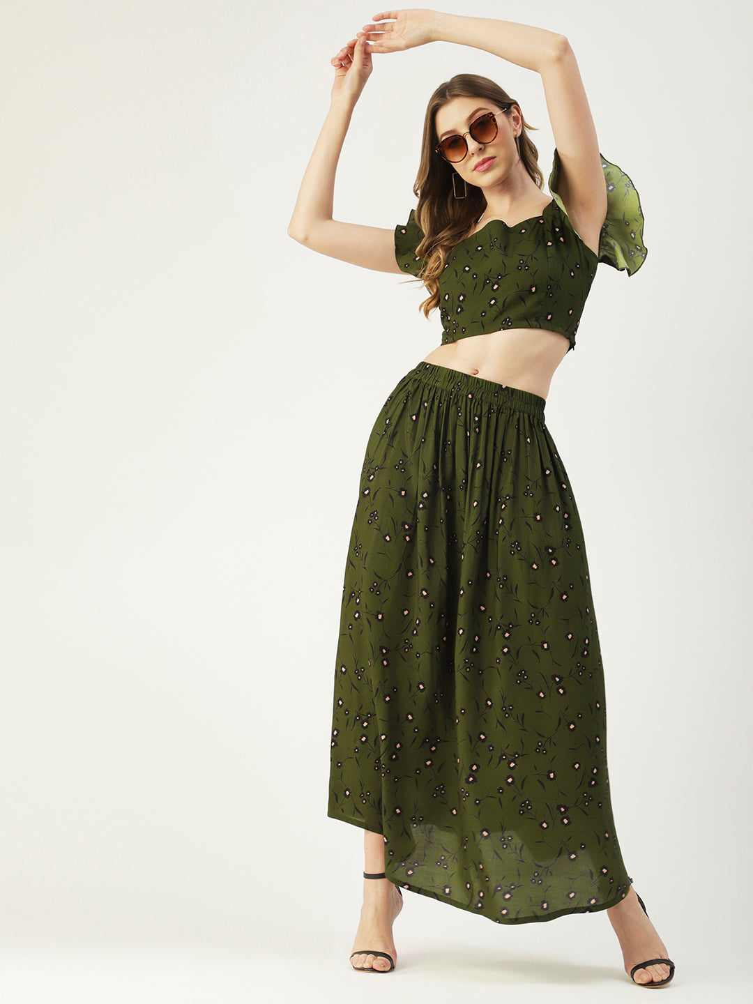 Summer Coord Set, Viscose 2 Pcs Crop