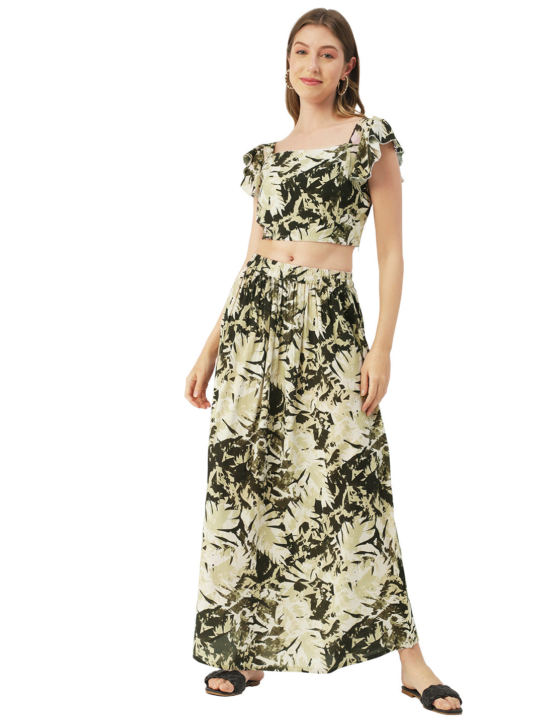 Summer Coord Set, Viscose 2 Pcs Crop