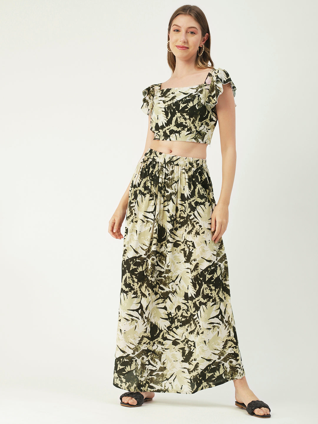Summer Coord Set, Viscose 2 Pcs Crop