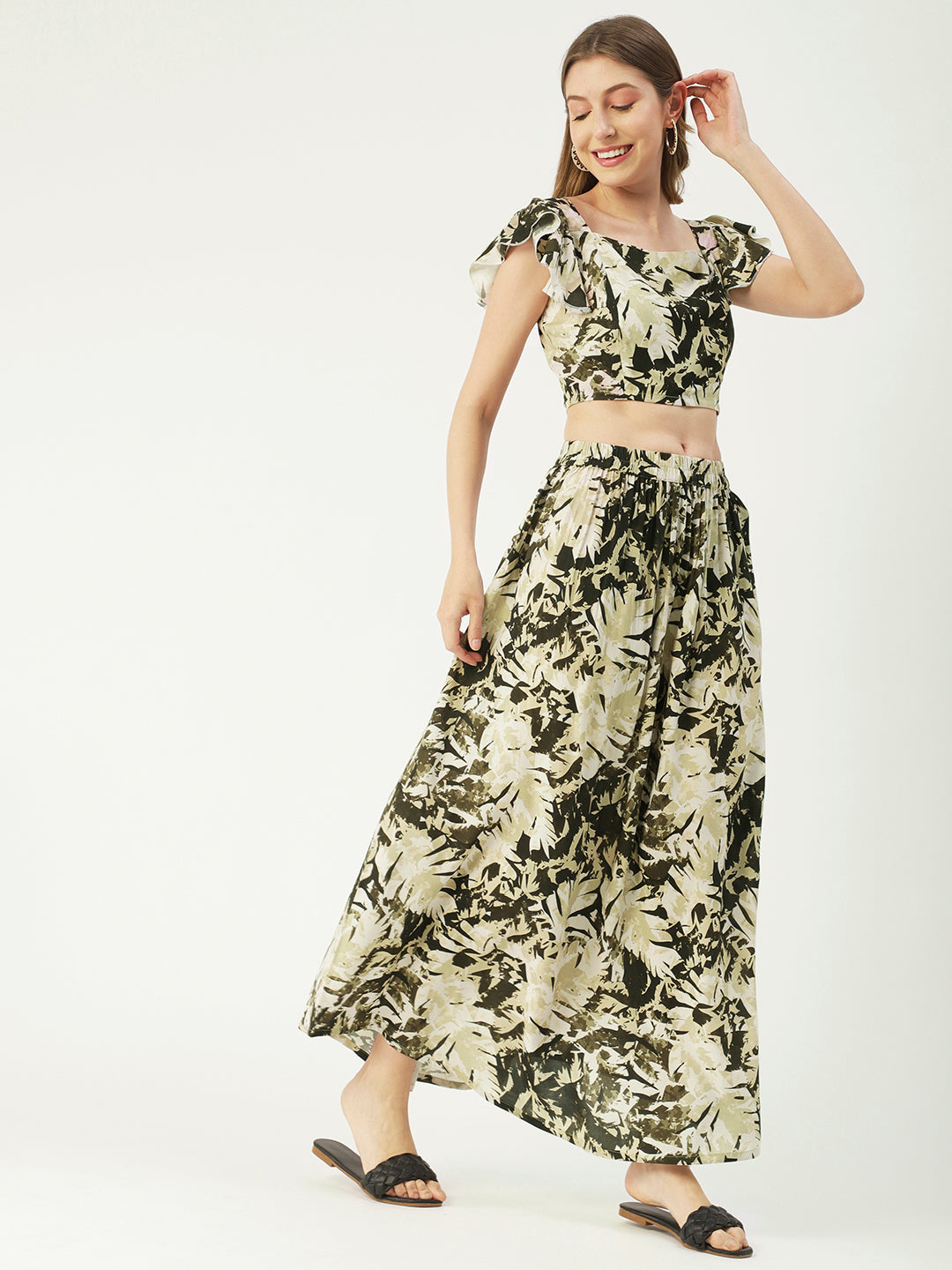 Summer Coord Set, Viscose 2 Pcs Crop