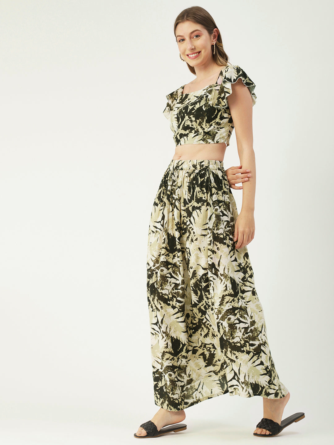 Summer Coord Set, Viscose 2 Pcs Crop