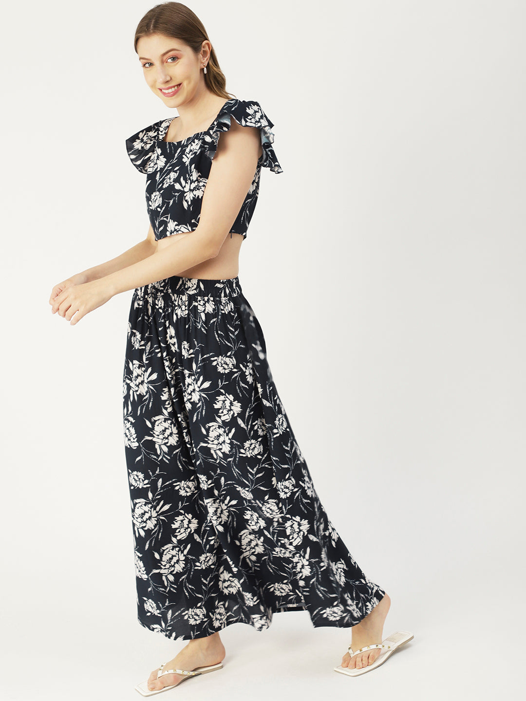 Summer Coord Set, Viscose 2 Pcs Crop