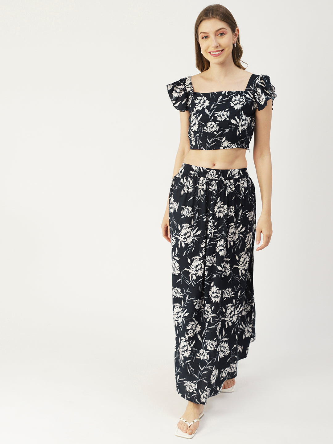 Summer Coord Set, Viscose 2 Pcs Crop