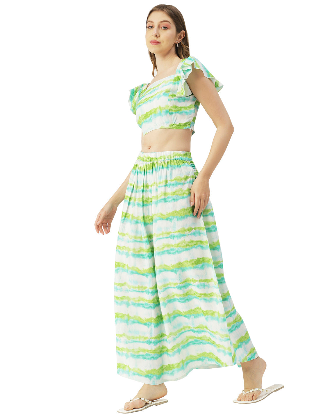 Summer Coord Set, Viscose 2 Pcs Crop