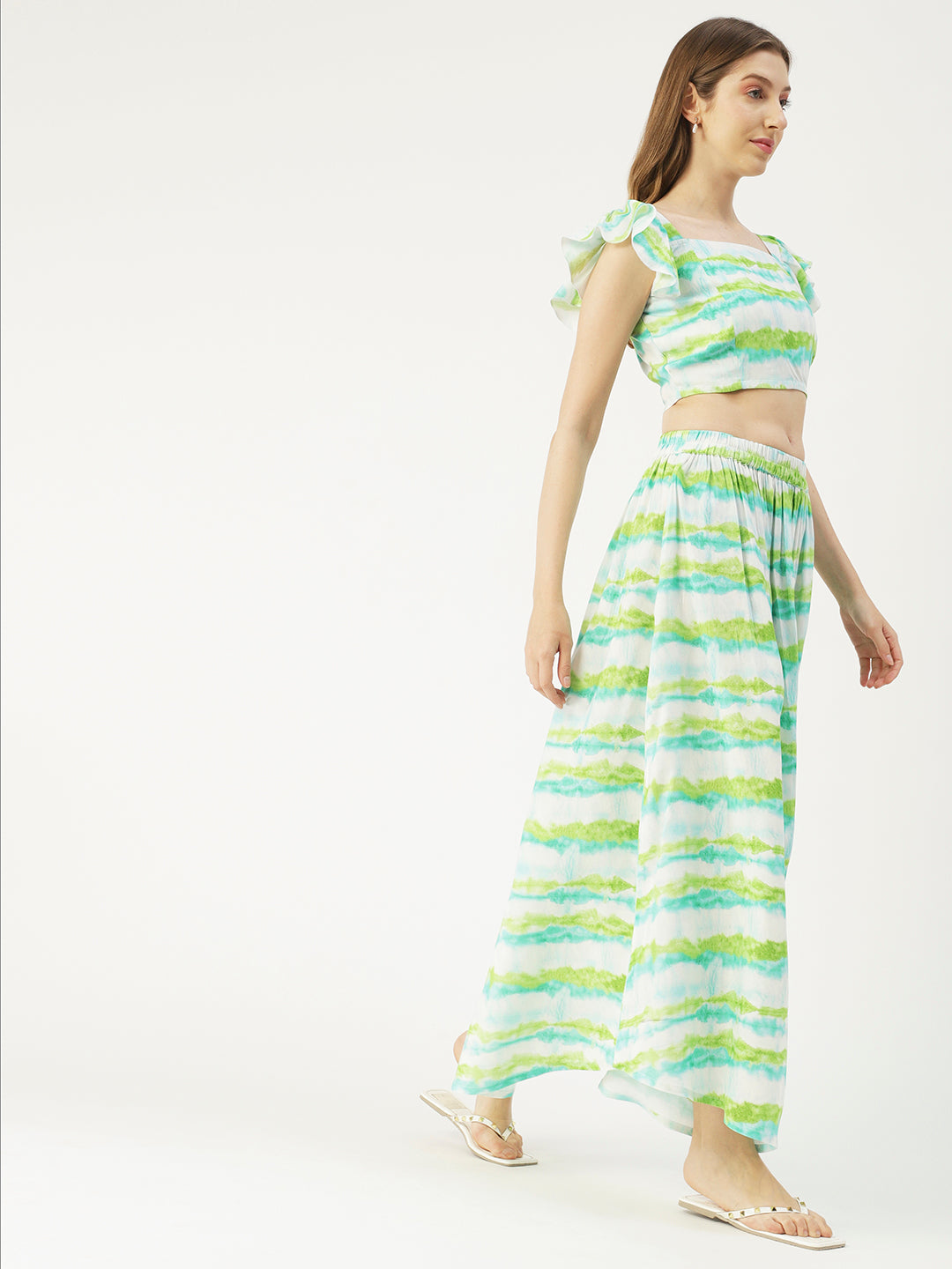 Summer Coord Set, Viscose 2 Pcs Crop