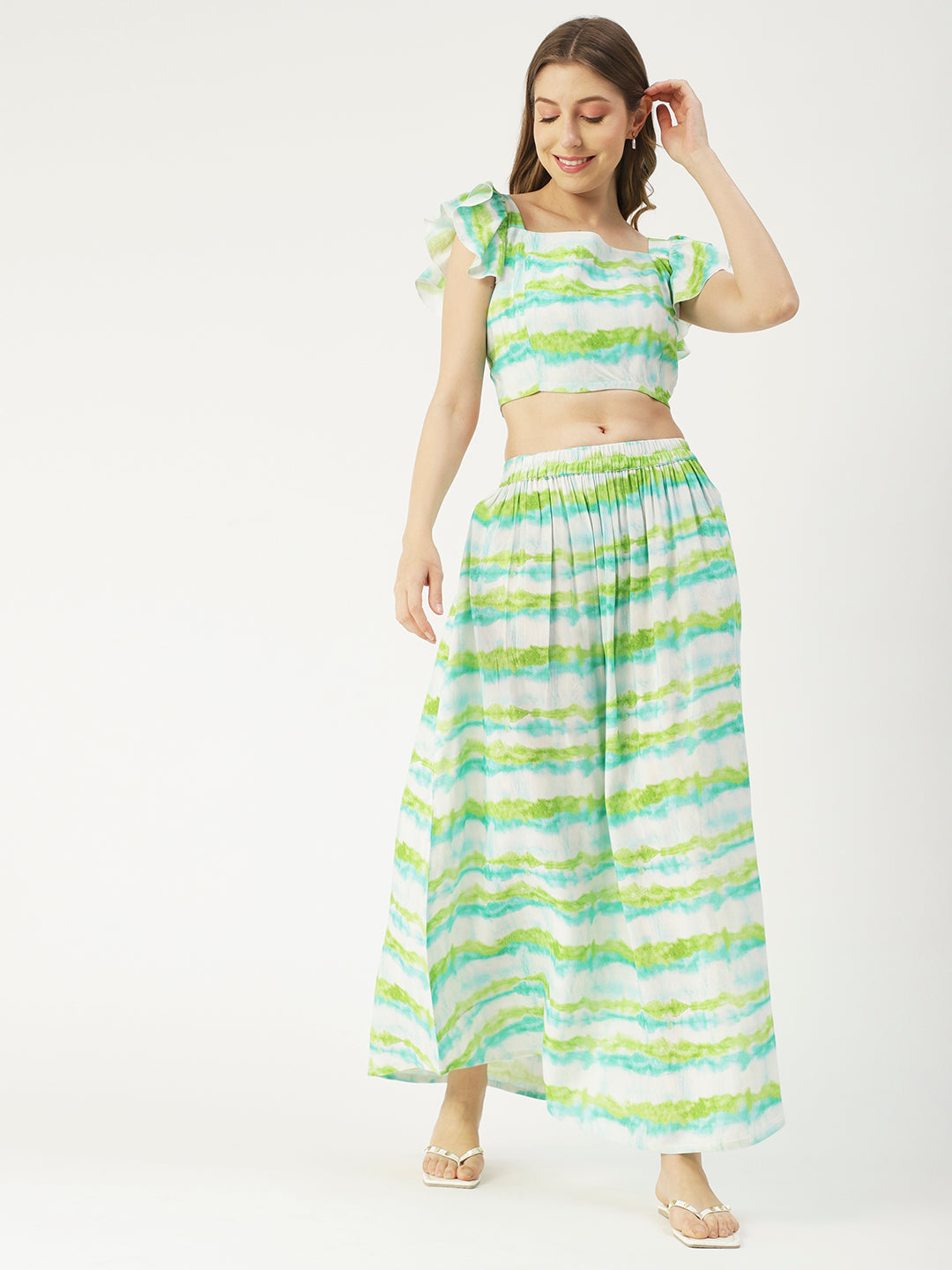 Summer Coord Set, Viscose 2 Pcs Crop
