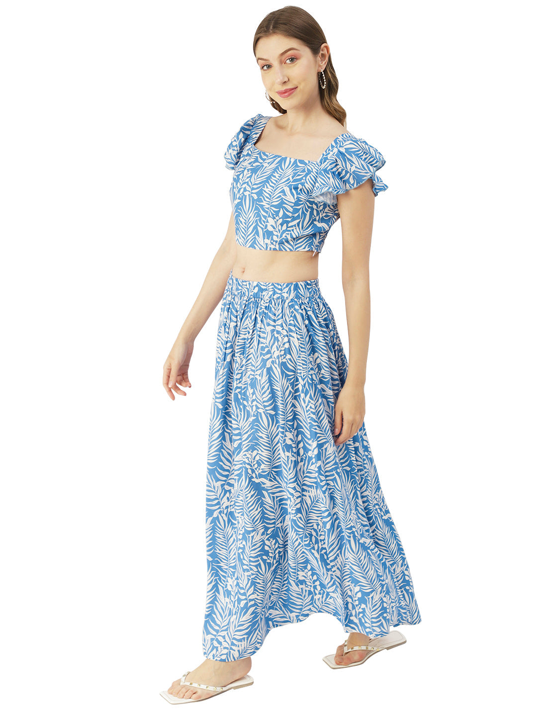 Summer Coord Set, Viscose 2 Pcs Crop