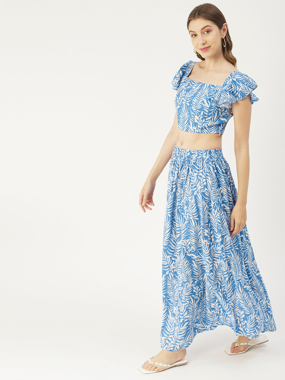 Summer Coord Set, Viscose 2 Pcs Crop