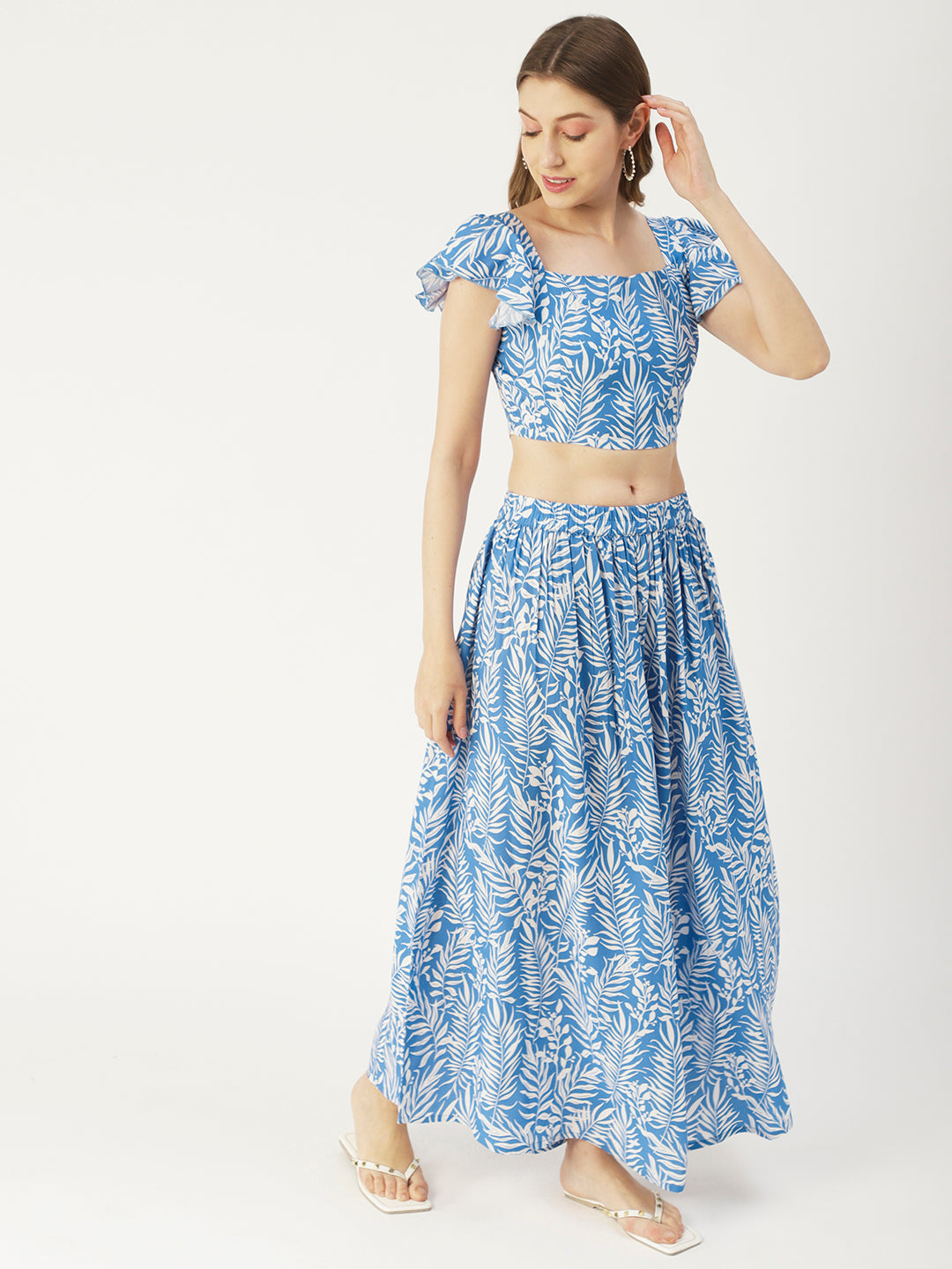 Summer Coord Set, Viscose 2 Pcs Crop