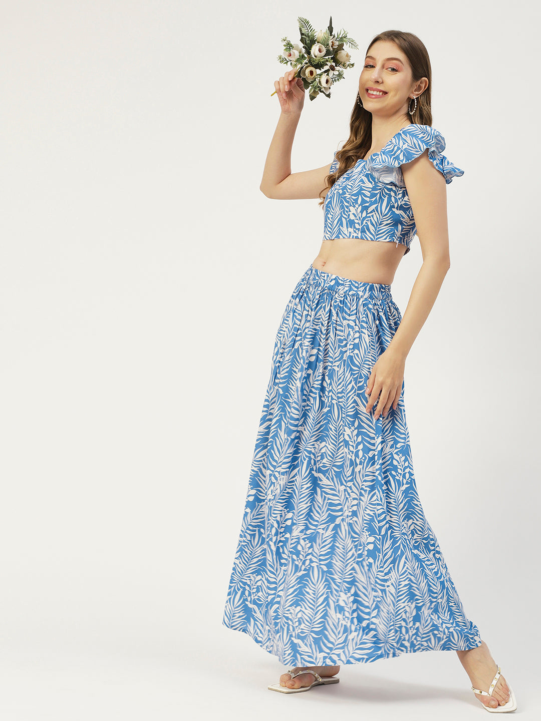 Summer Coord Set, Viscose 2 Pcs Crop