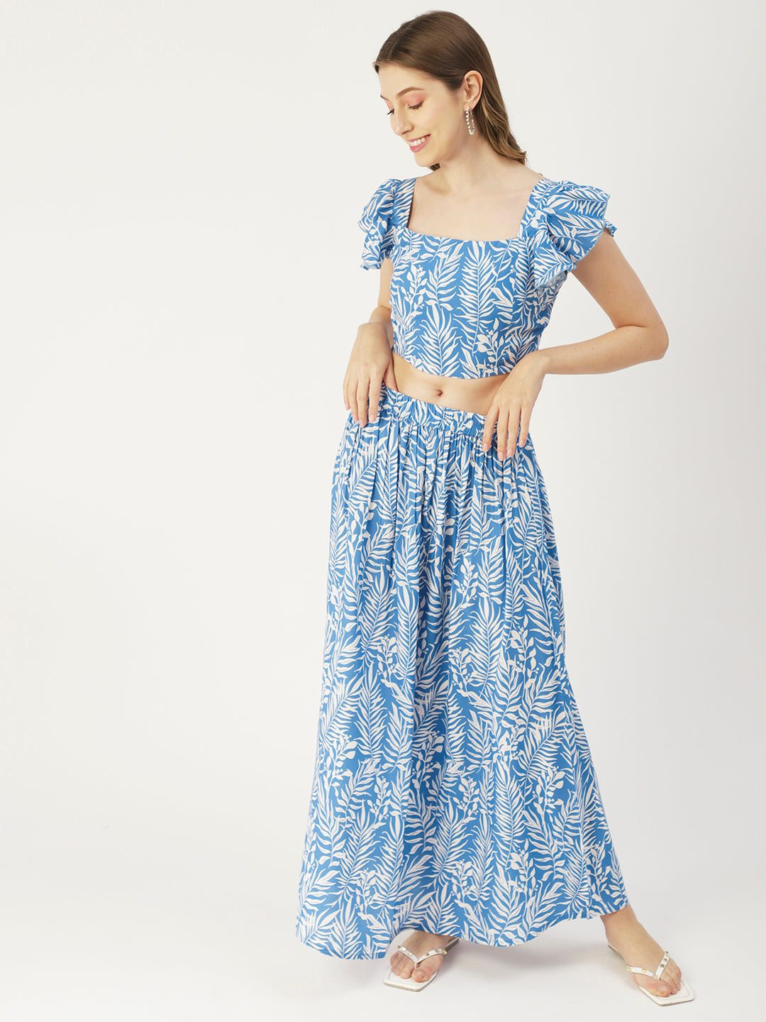 Summer Coord Set, Viscose 2 Pcs Crop
