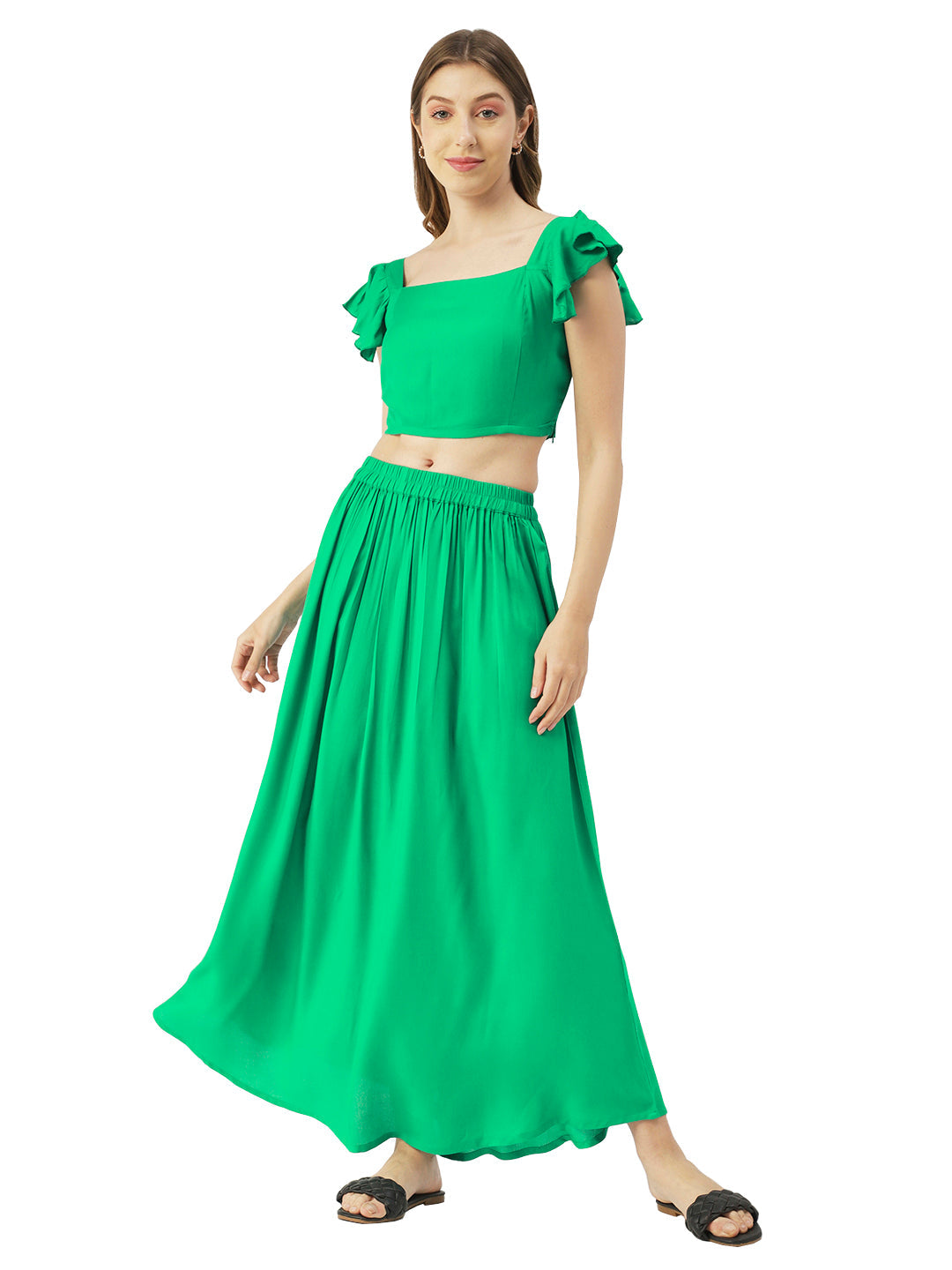 Summer Coord Set, Viscose 2 Pcs Crop