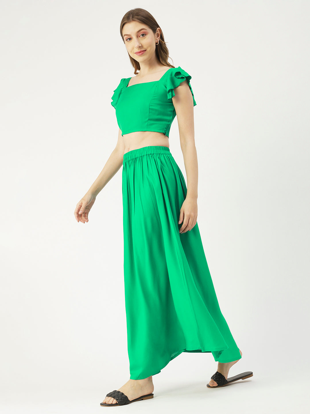 Summer Coord Set, Viscose 2 Pcs Crop