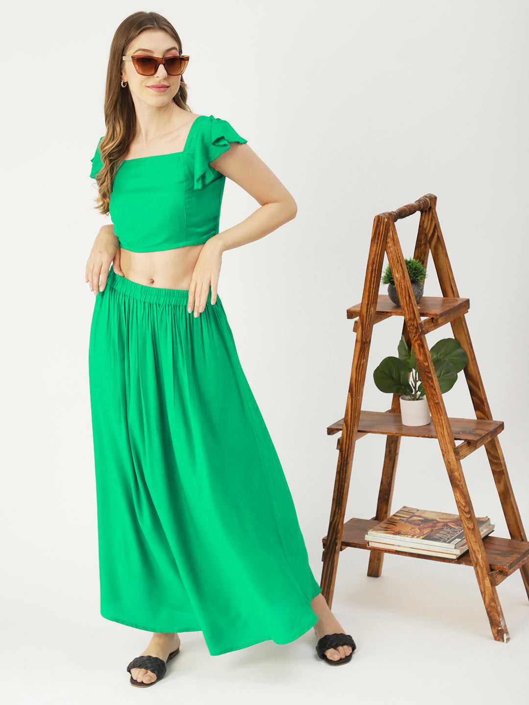 Summer Coord Set, Viscose 2 Pcs Crop